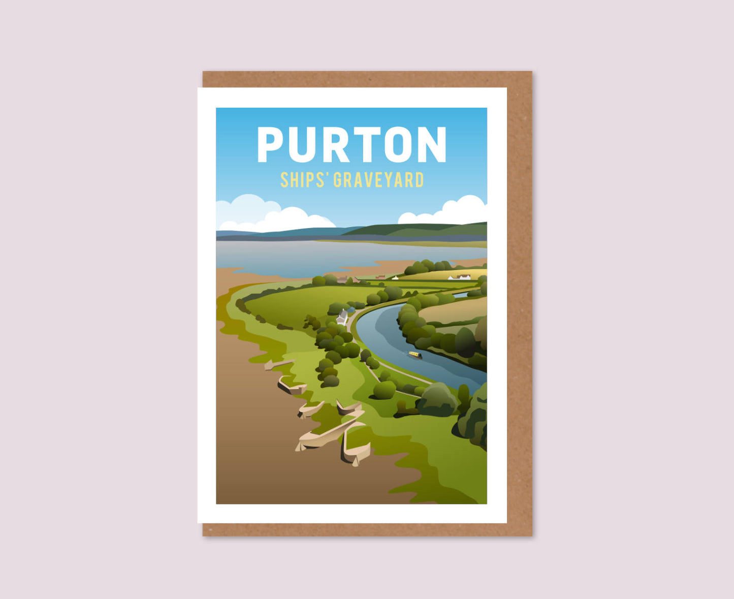 Purton Ships' Graveyard Greeting Card design