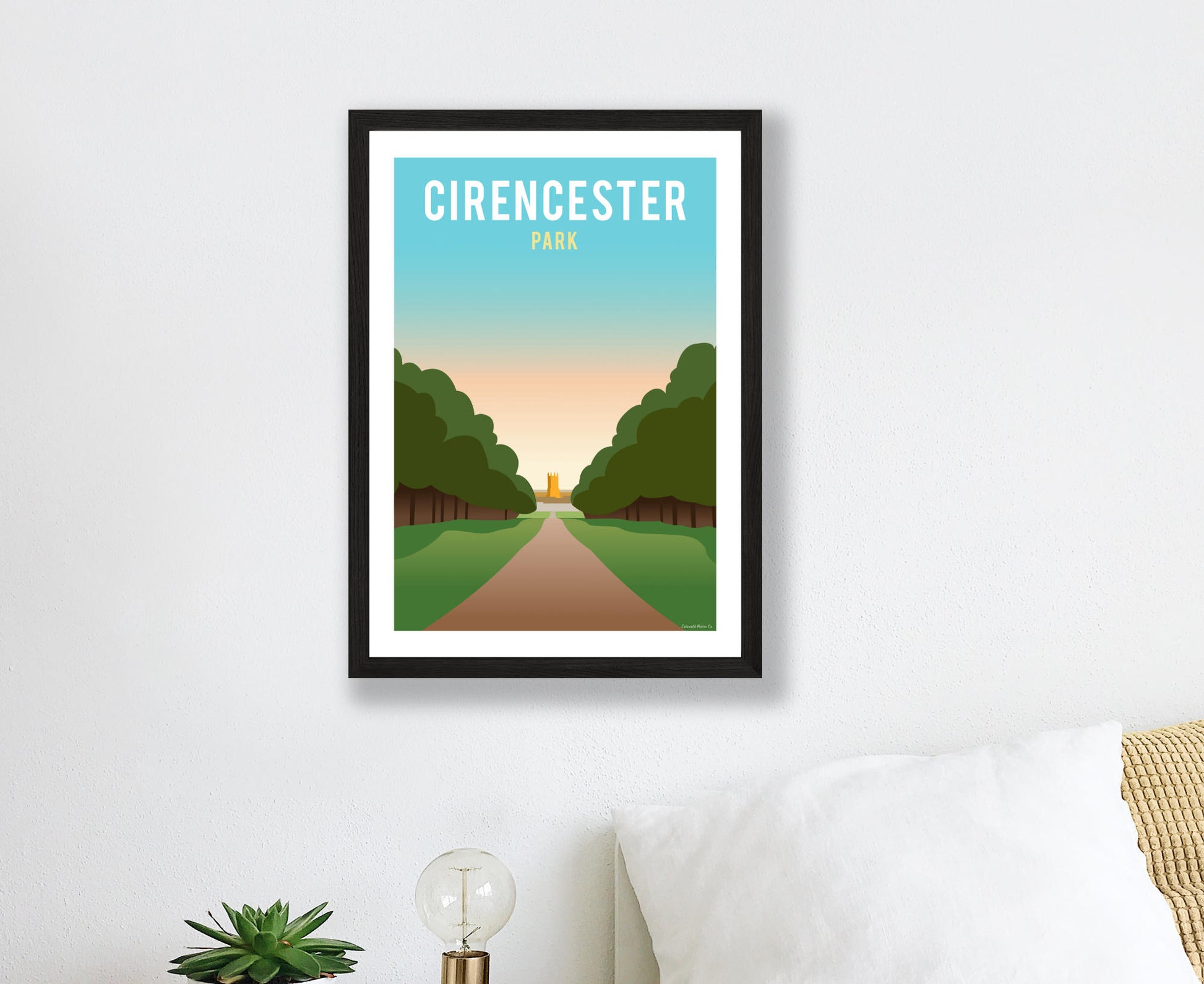 Cirencester Park Poster in black frame