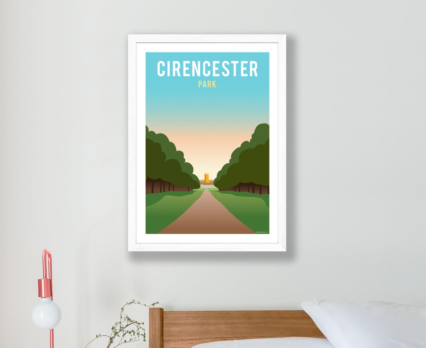 Cirencester Park Poster in white frame