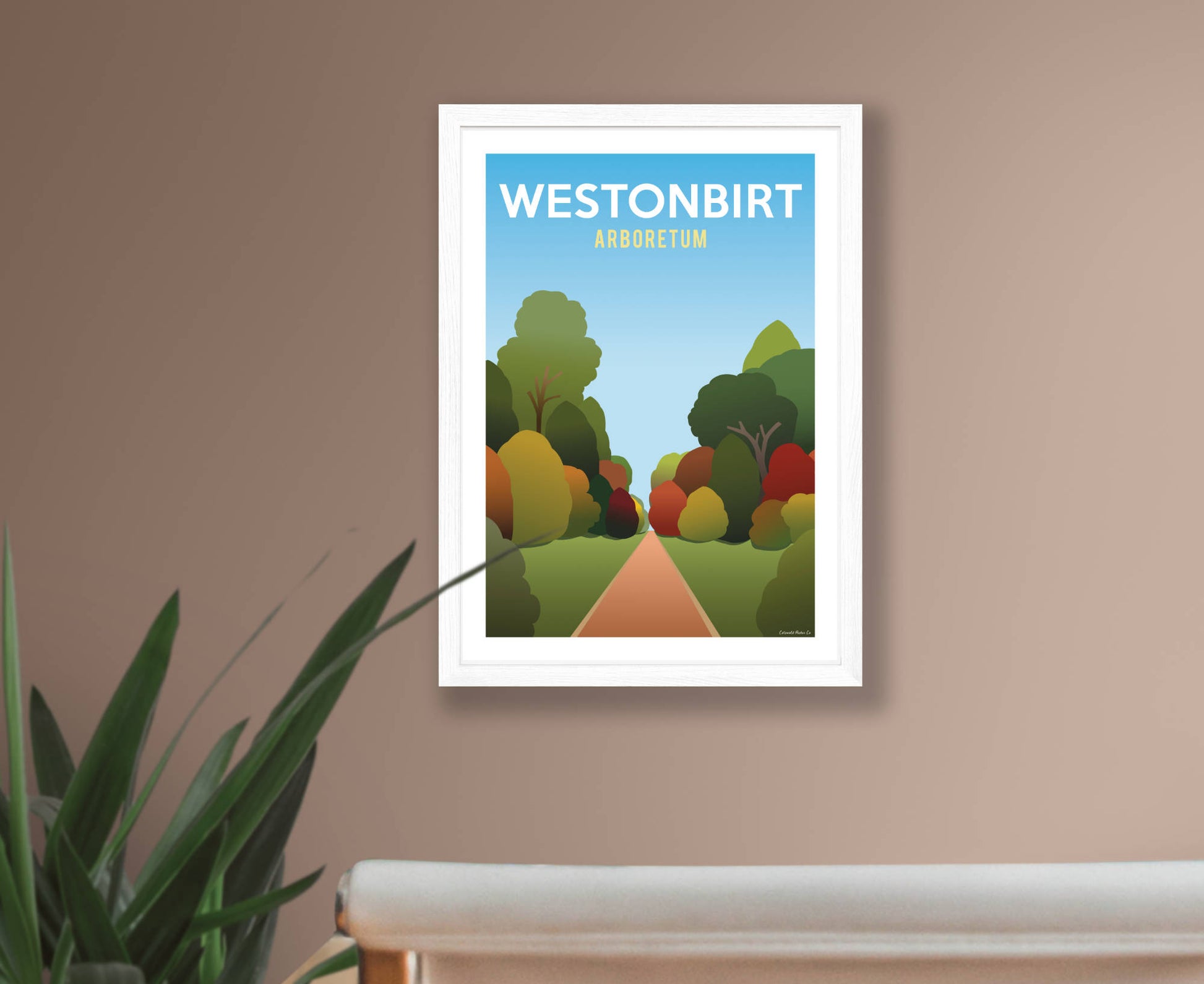 Westonbirt Arboretum Poster in white frame