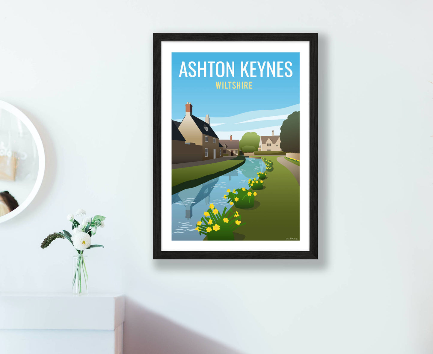 Ashton Keynes Poster in black frame