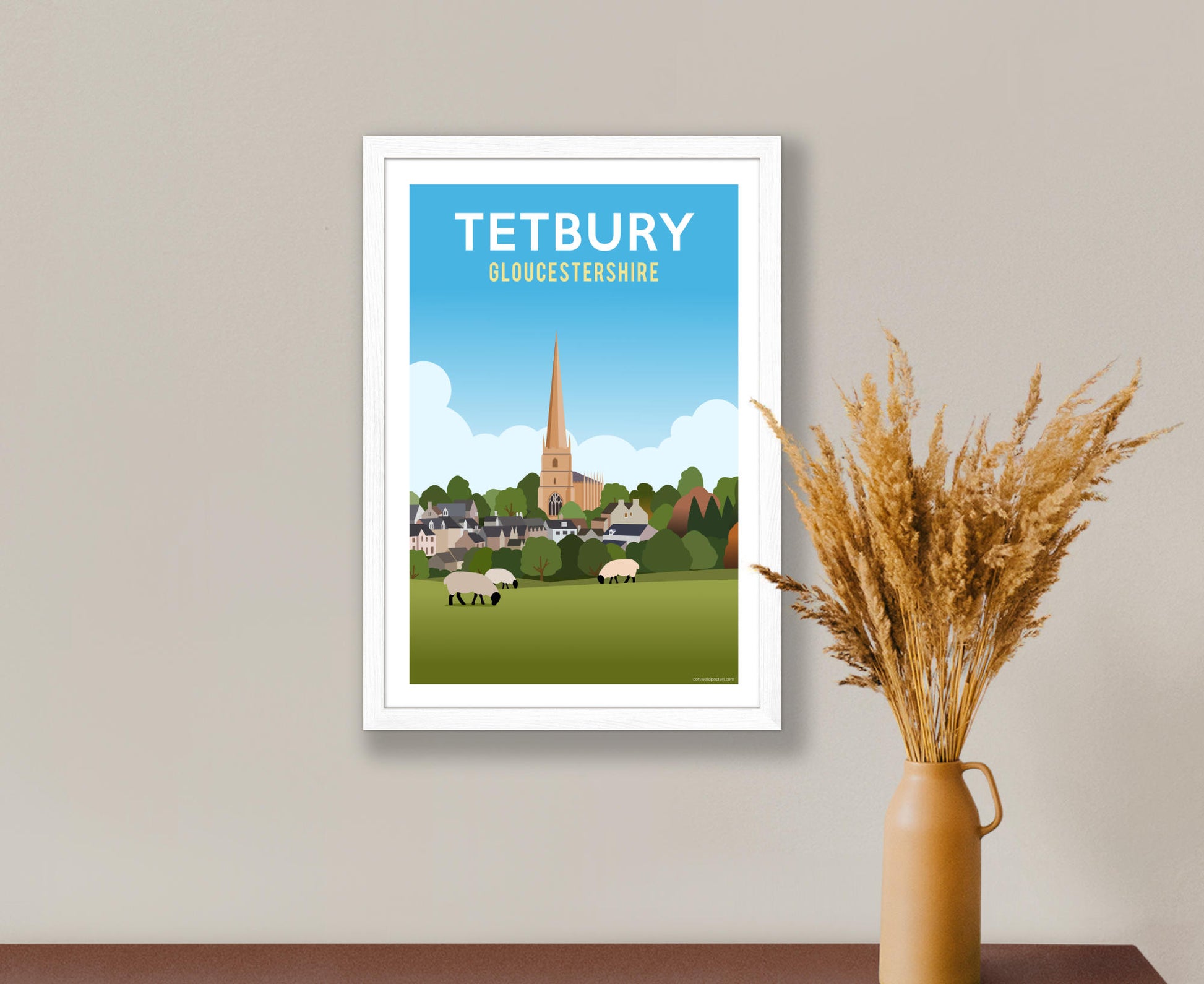 Tetbury Church Poster in white frame