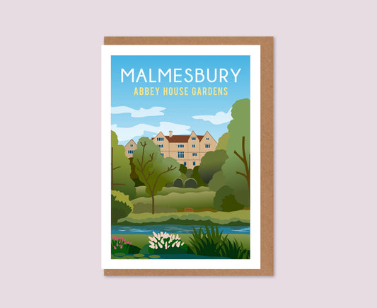 Malmesbury Abbey House Gardens Greeting Card