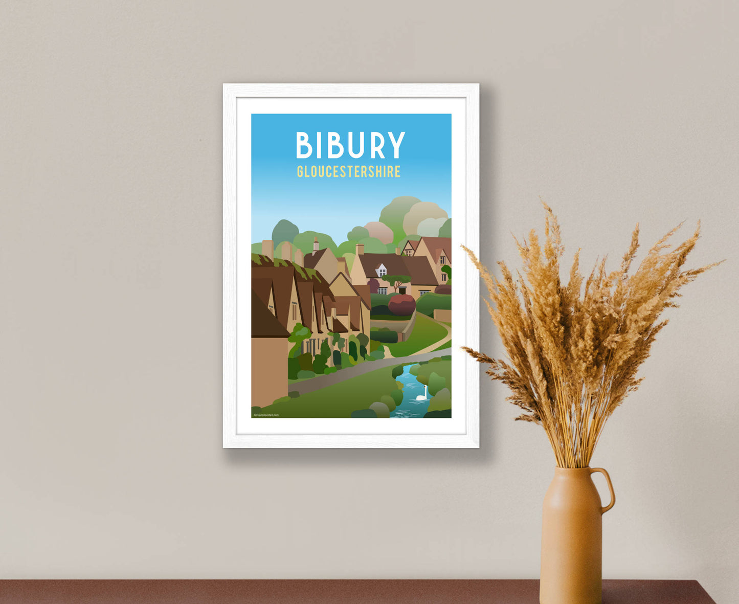 Bibury Poster in white frame