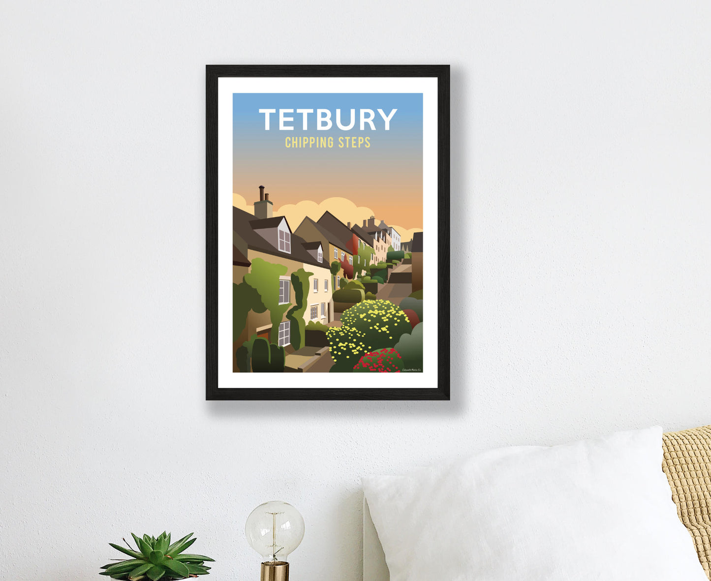 Tetbury Chipping Steps Poster in black frame