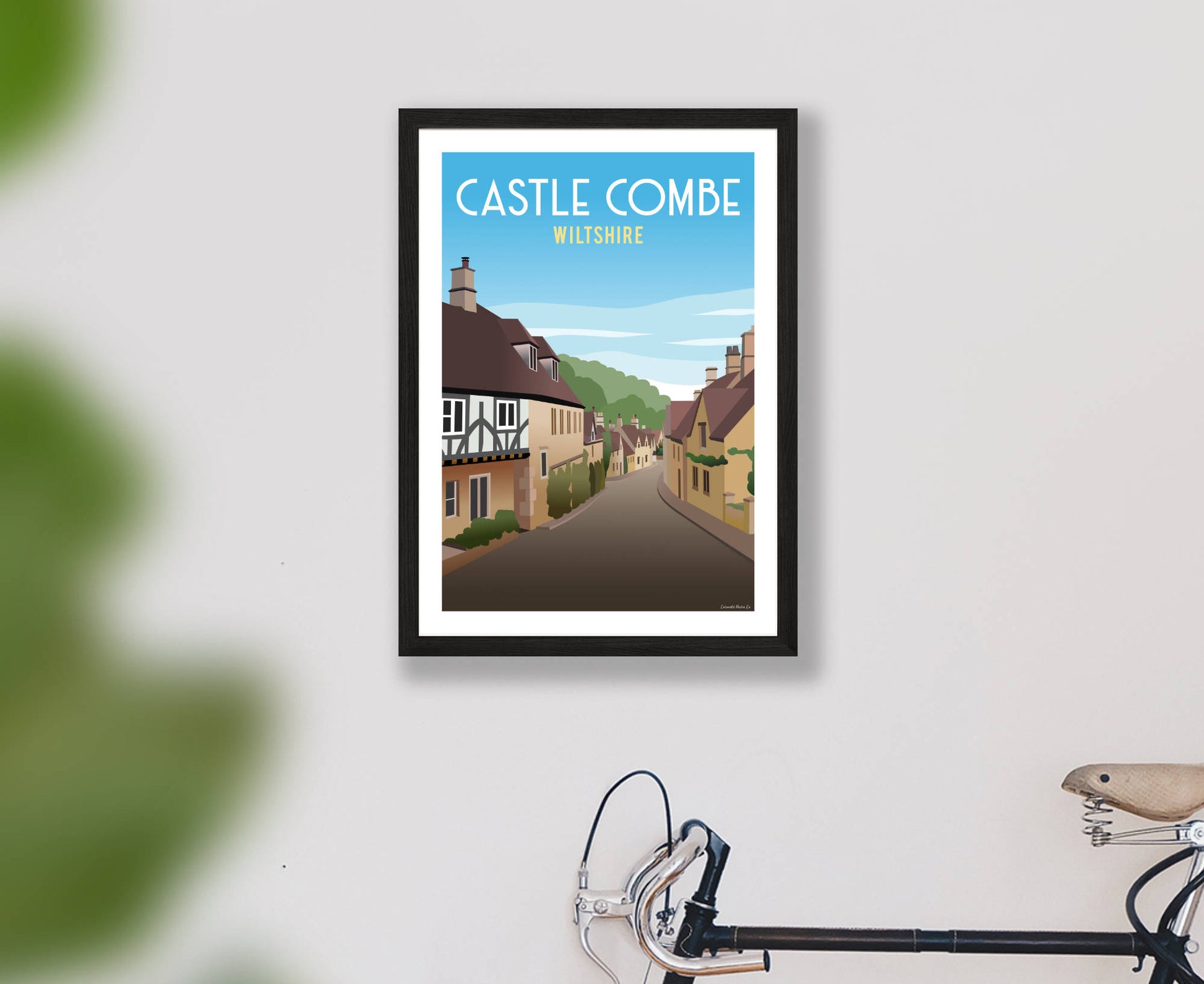 Castle Combe Poster in black frame