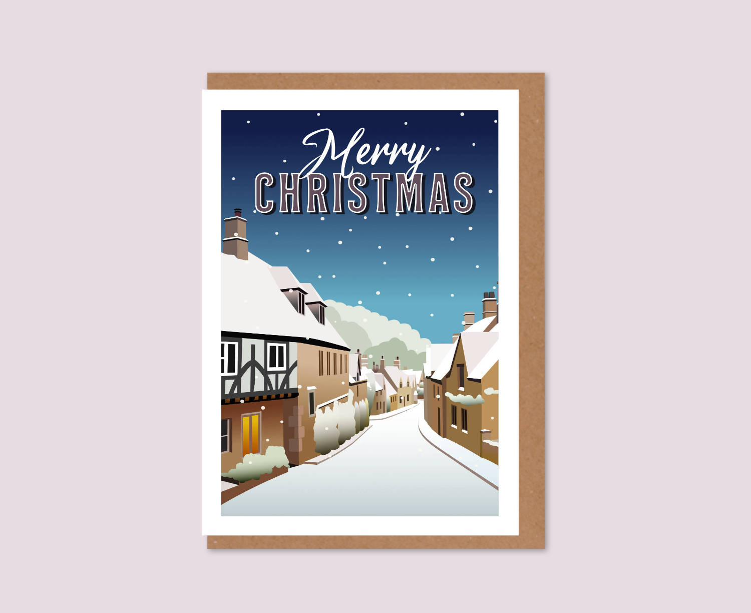 Castle Combe snow Christmas card