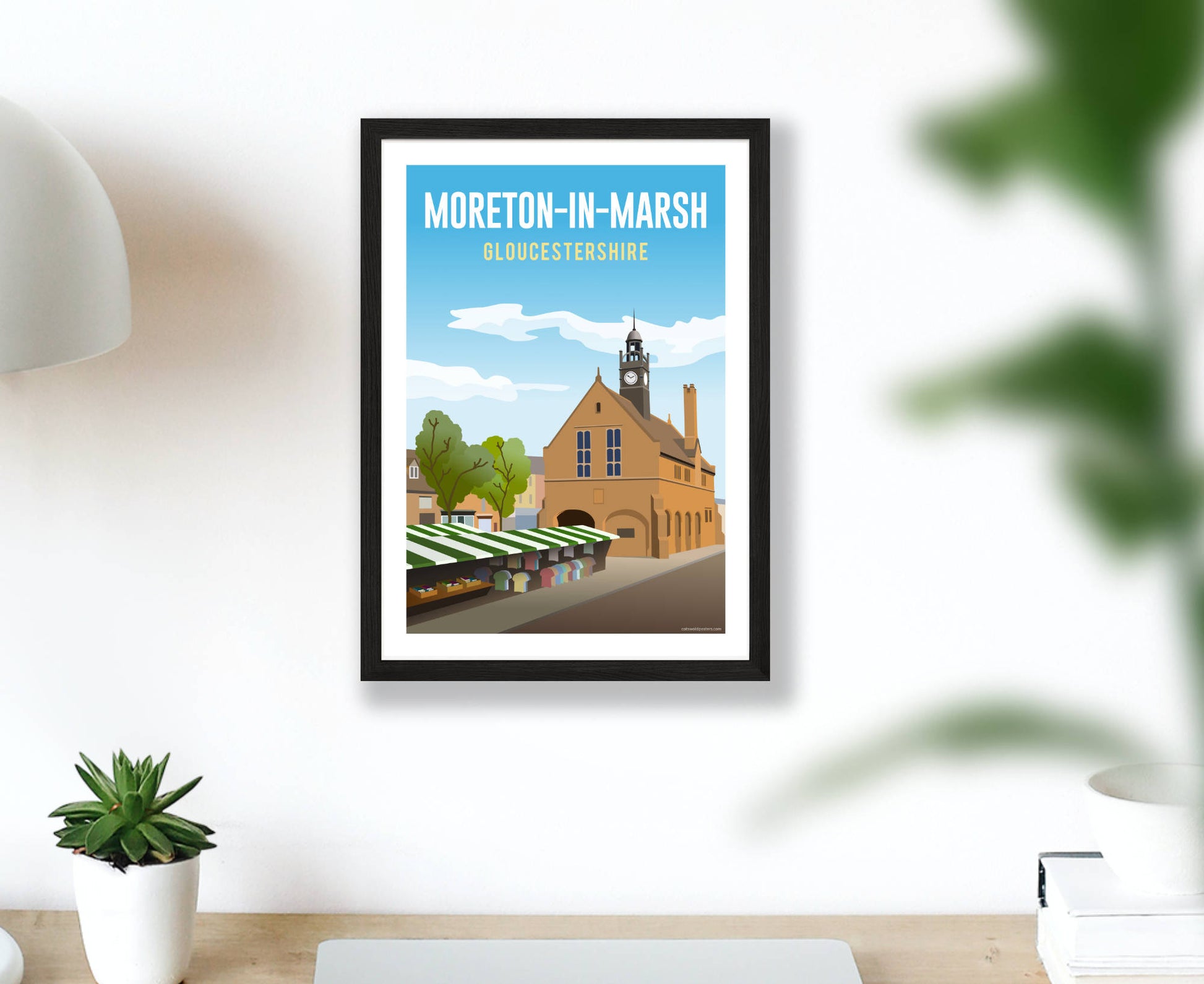 Moreton-in-Marsh Poster in black frame