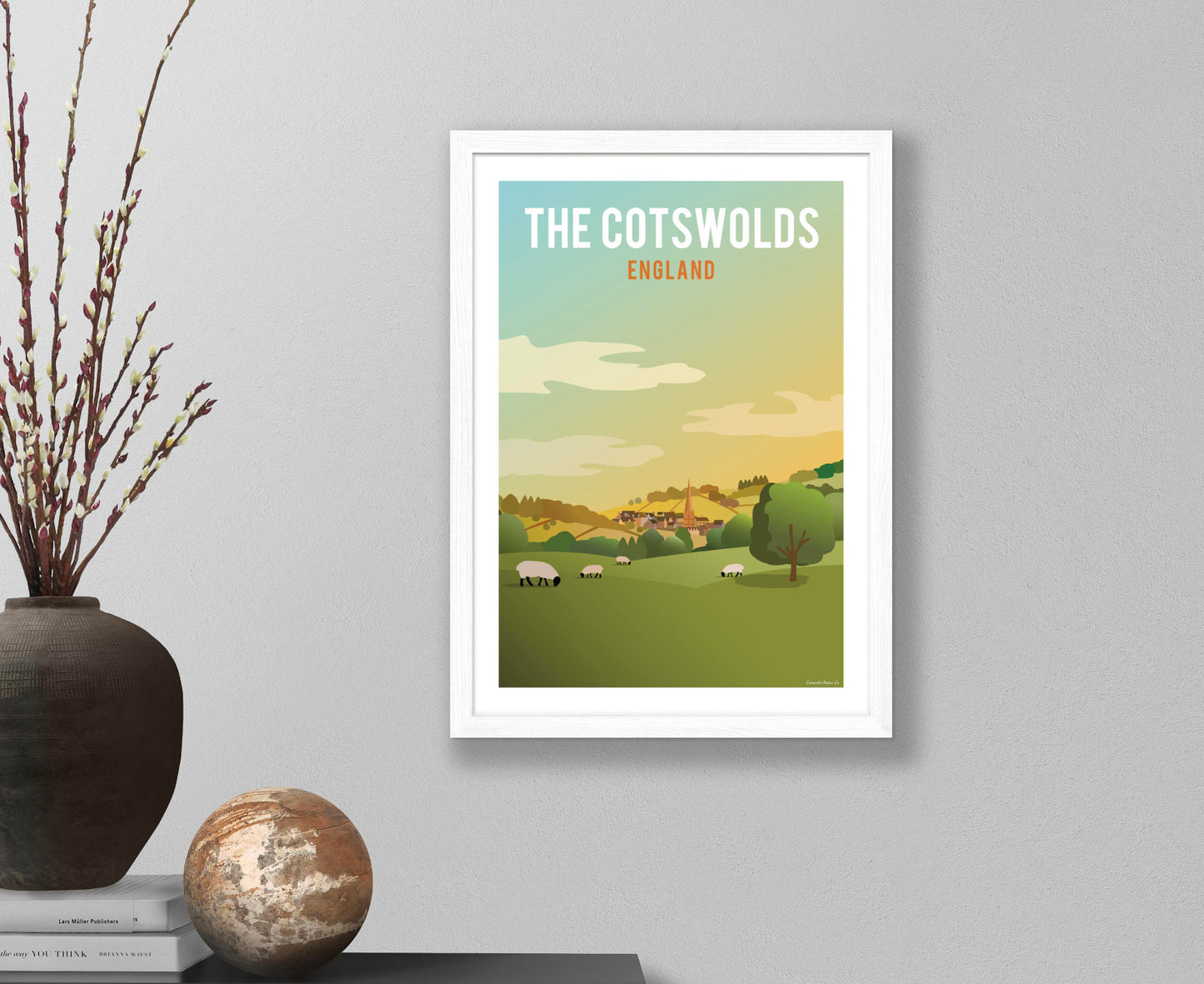 The Cotswolds Poster art in white frame