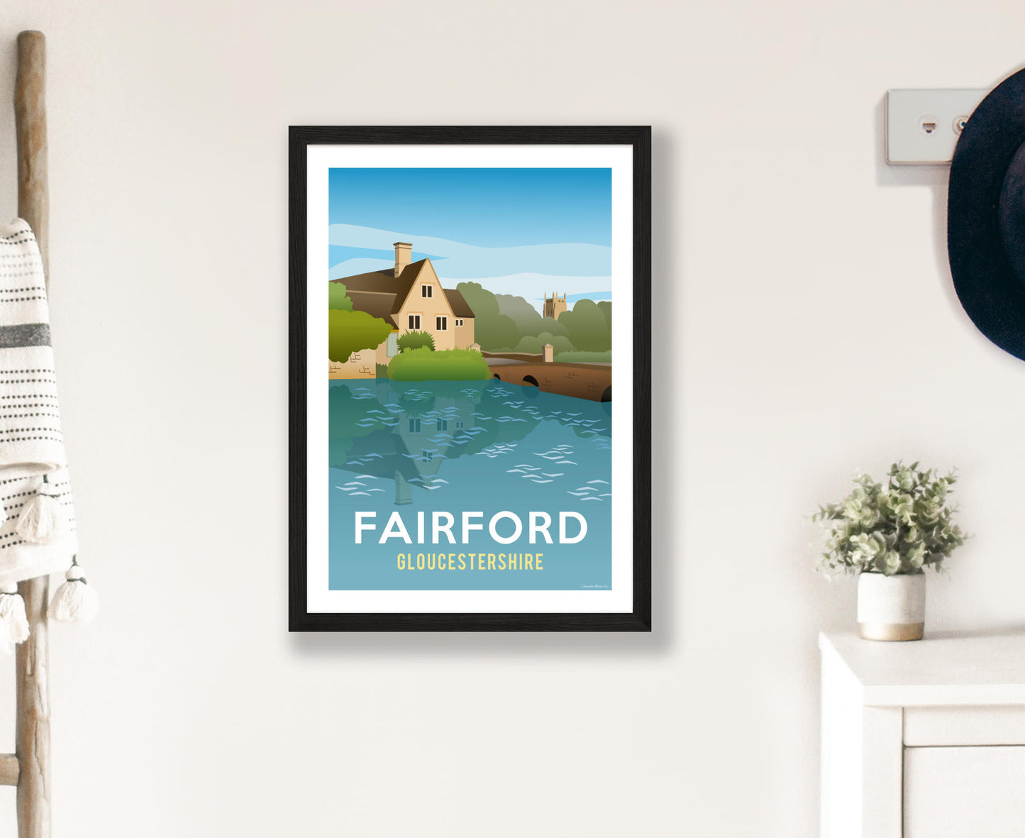 Fairford Mill Poster in black frame