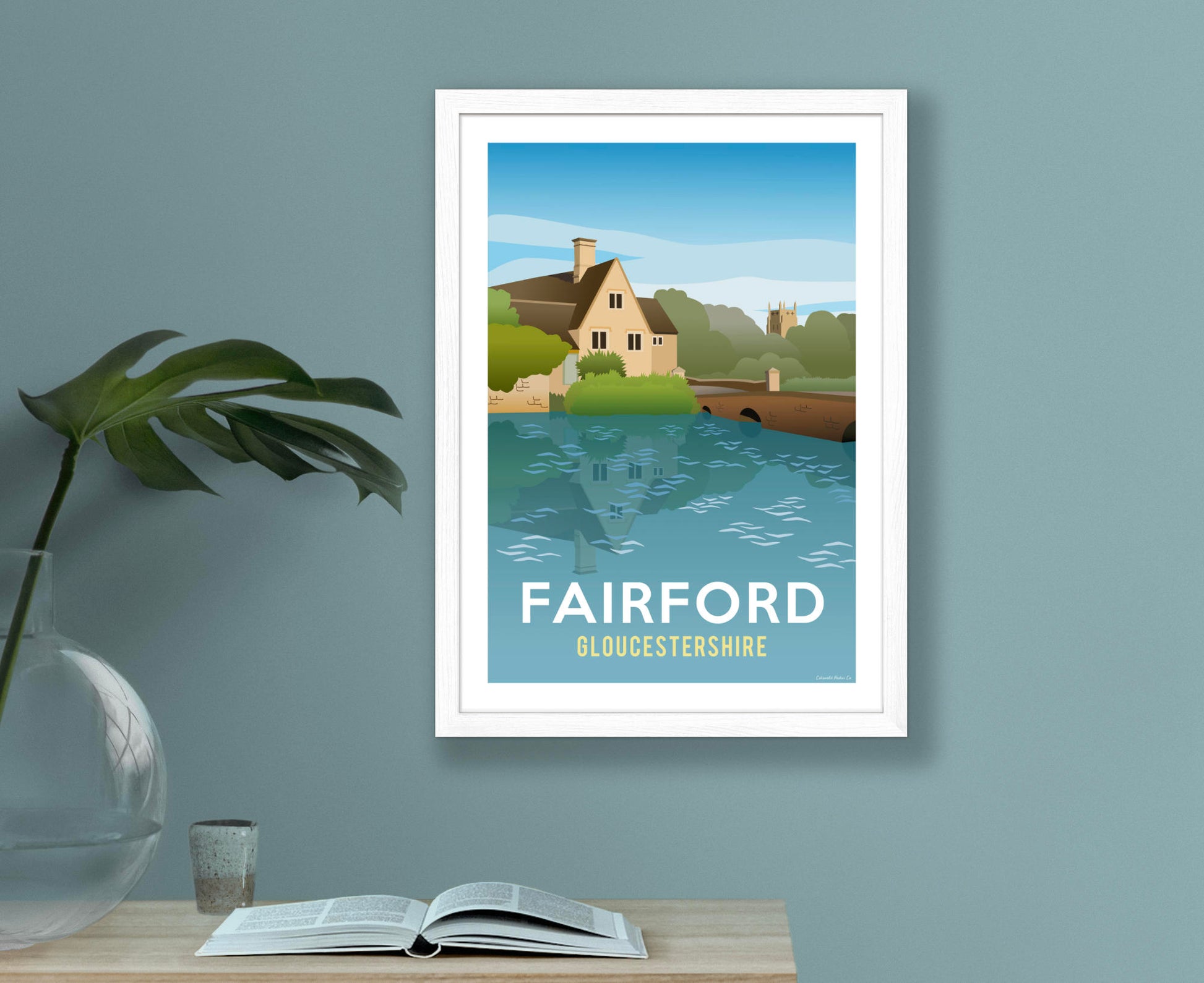 Fairford Mill Poster in white frame