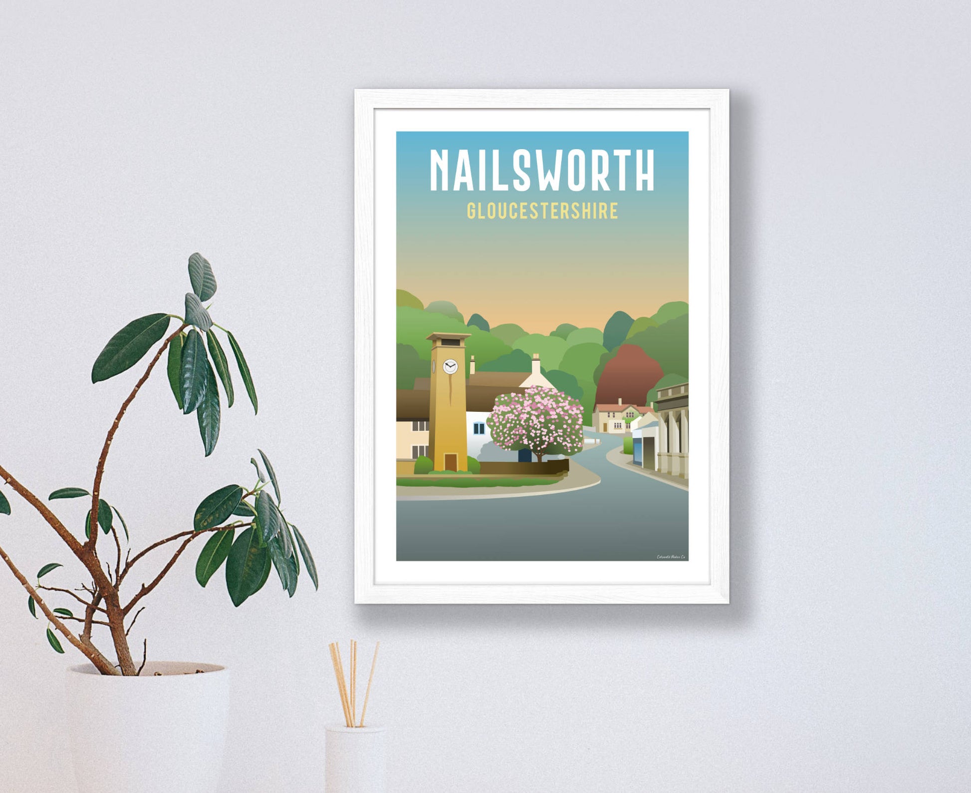 Nailsworth Poster in white frame