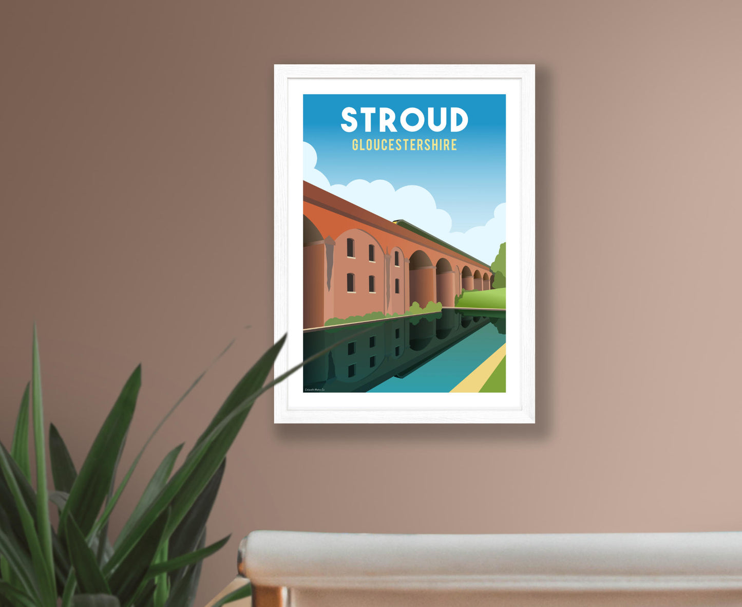 Stroud Railway Bridge Poster in white frame