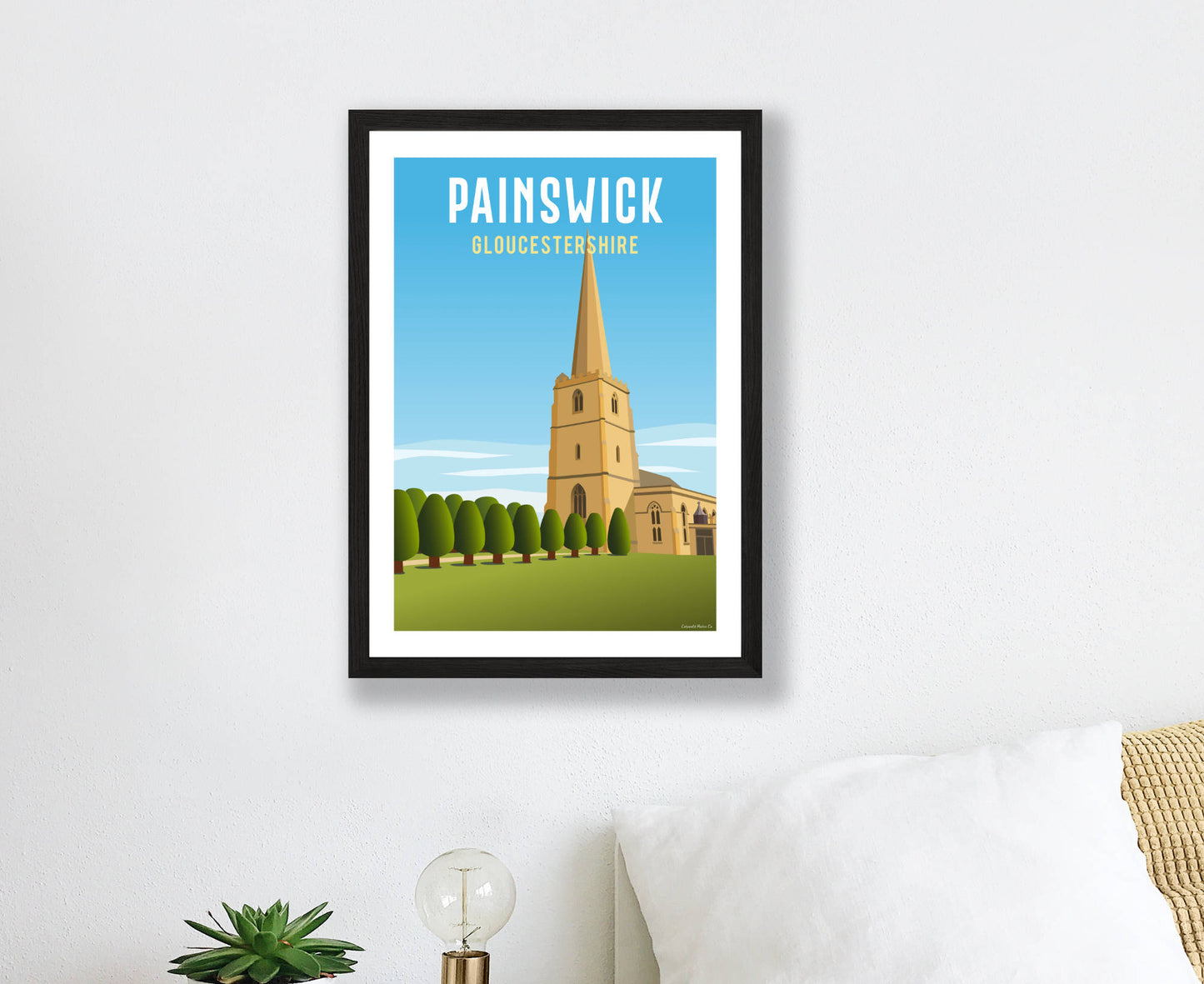 Painswick Church Poster in black frame