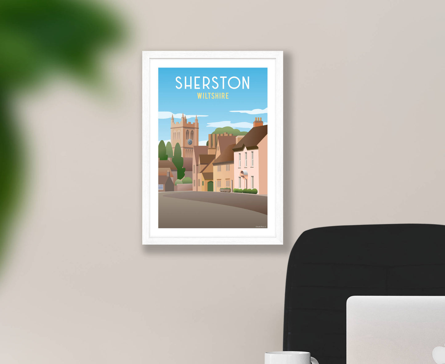 Sherston Poster in white frame