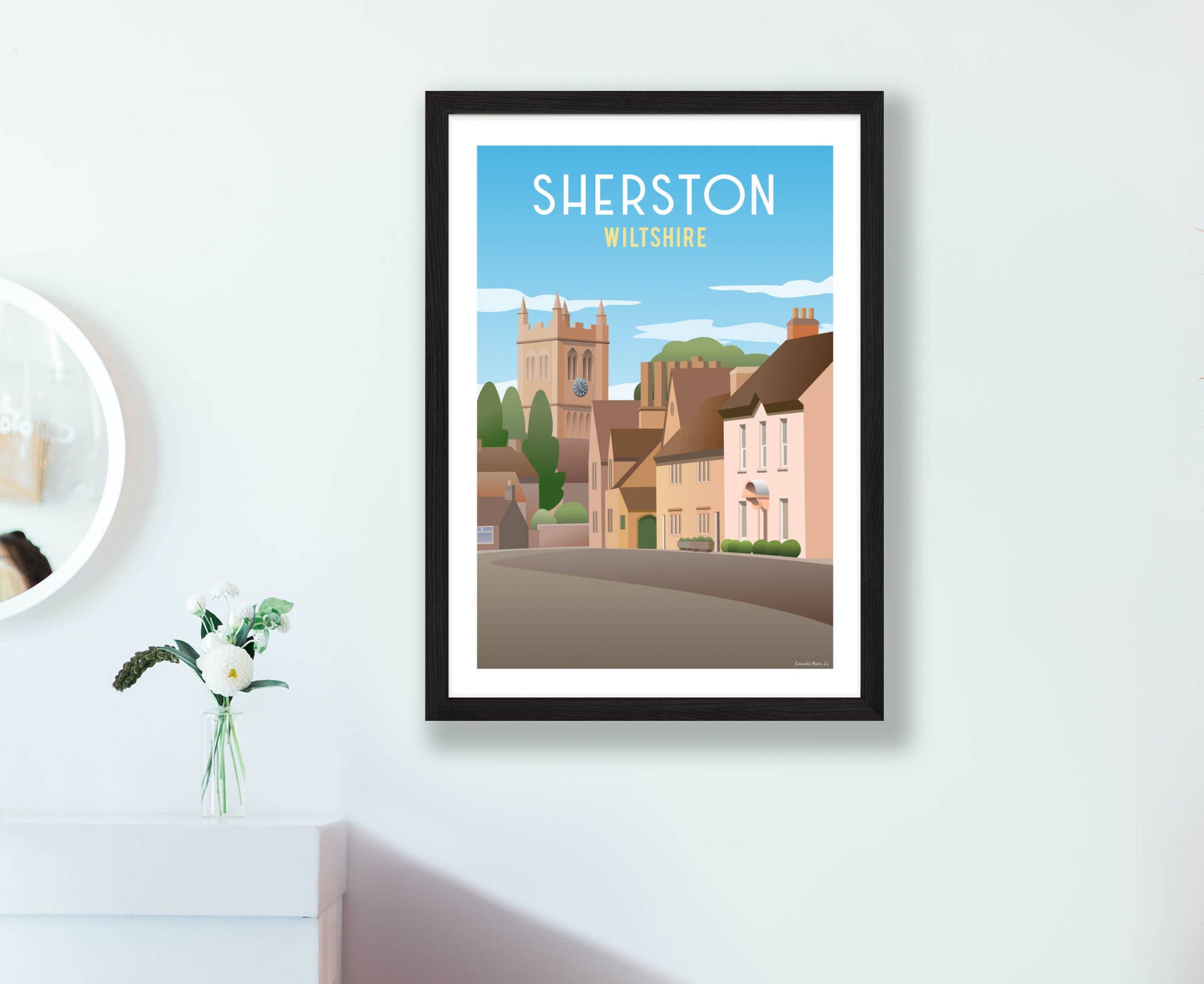 Sherston Poster in black frame