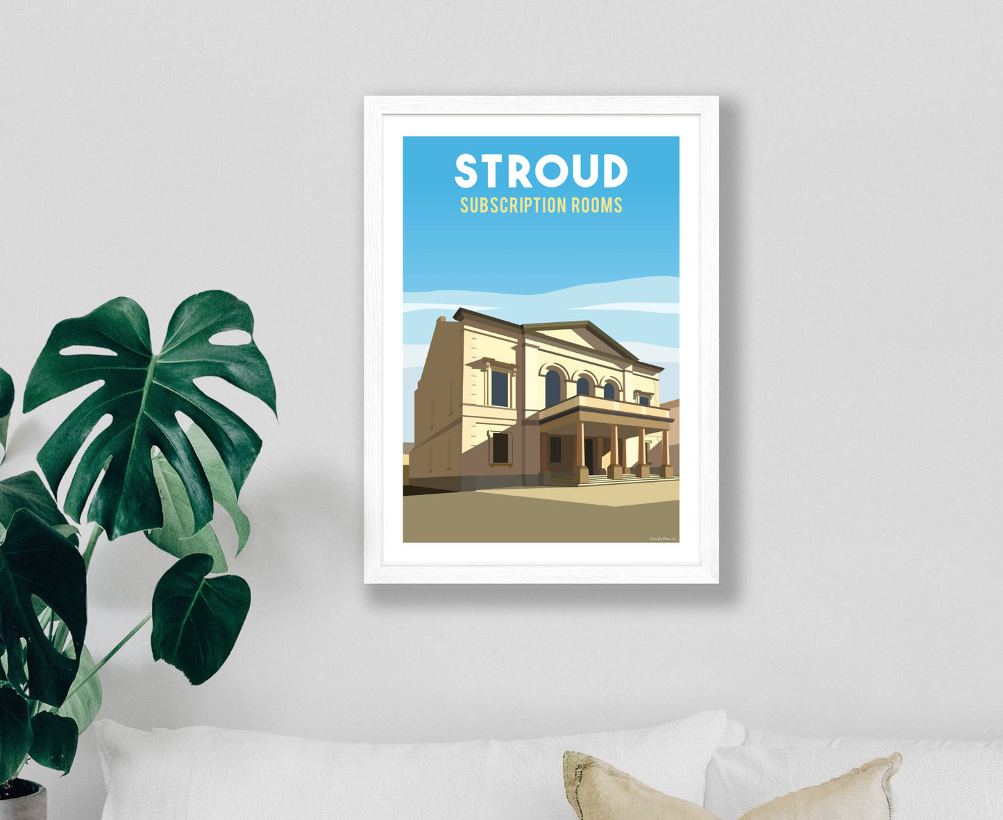 Stroud Subscription Rooms Poster in white frame