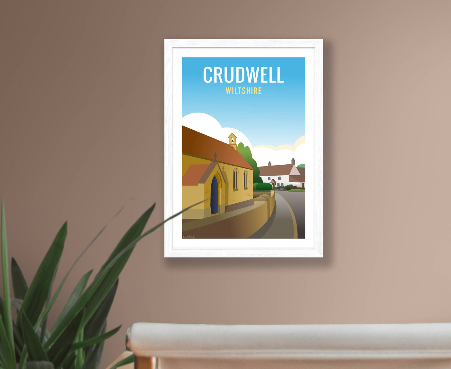 Crudwell Poster in white frame