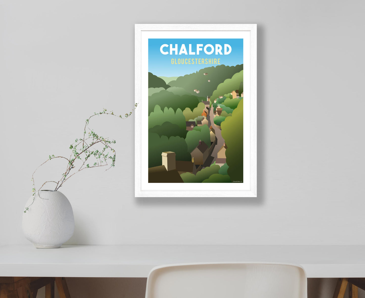 Chalford Poster in white frame