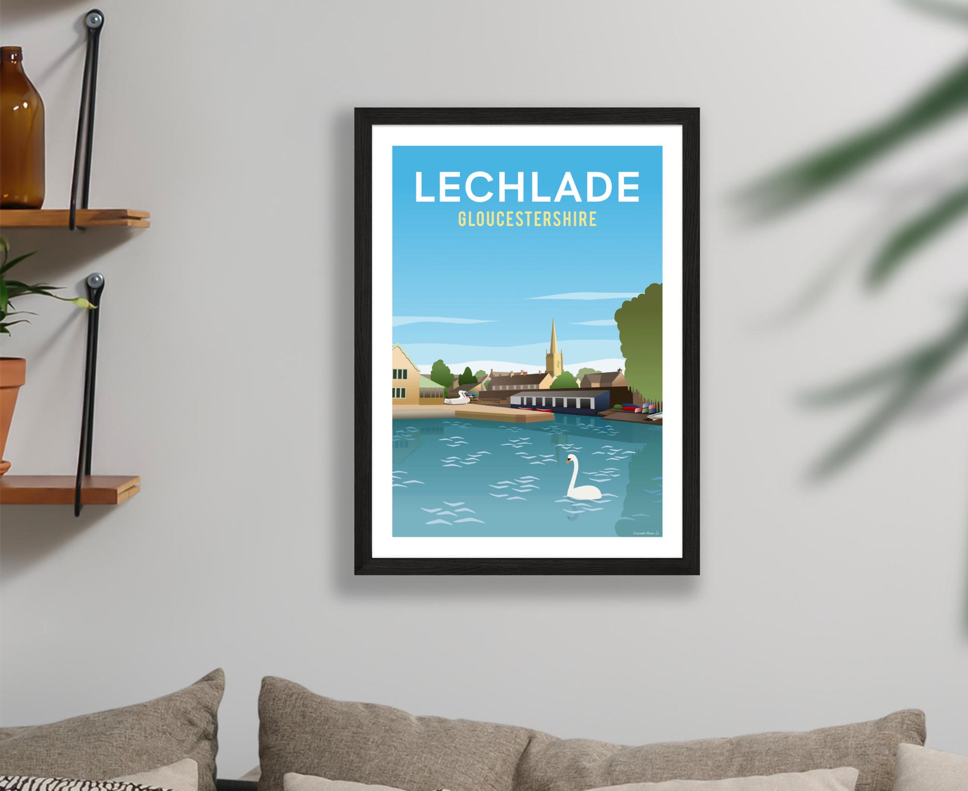 Lechlade Poster in black frame