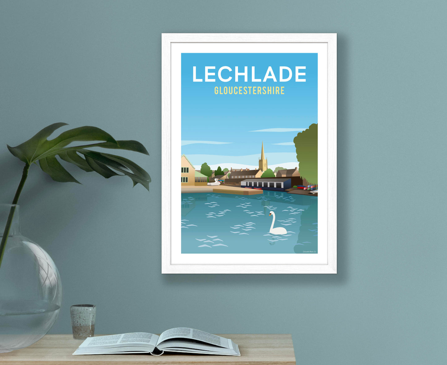 Lechlade Poster in white frame