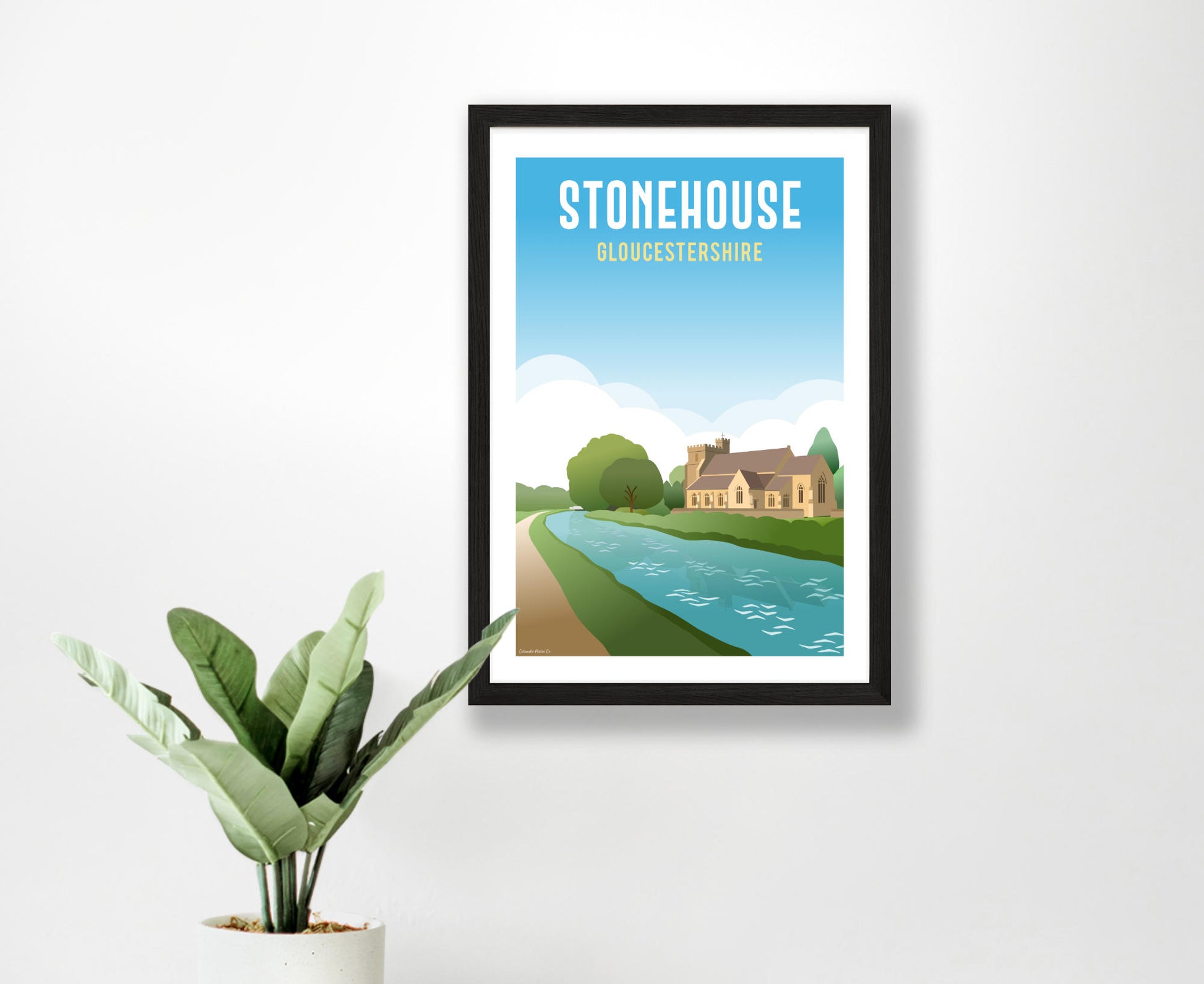 Stonehouse Poster in black frame