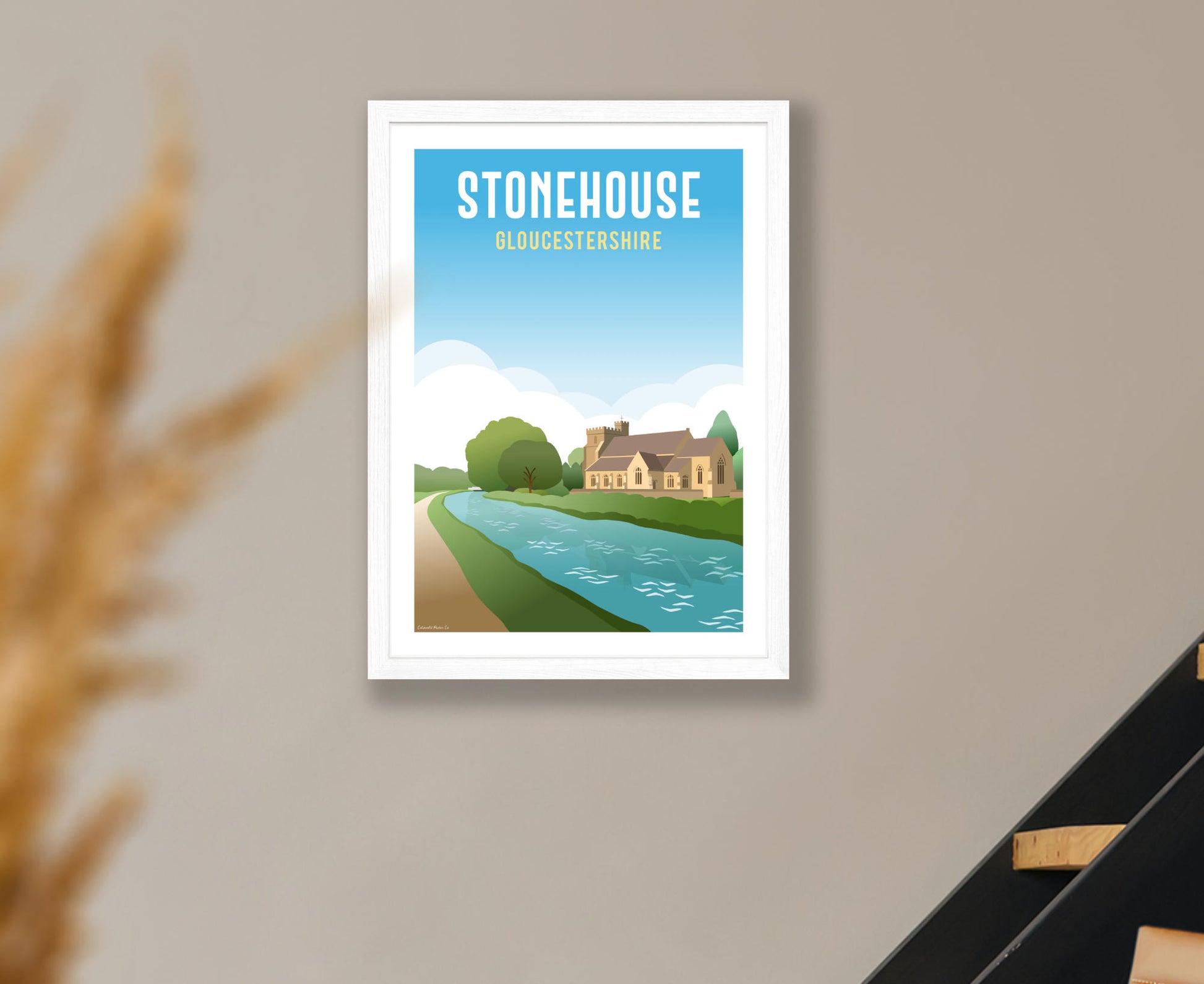 Stonehouse Poster in white frame