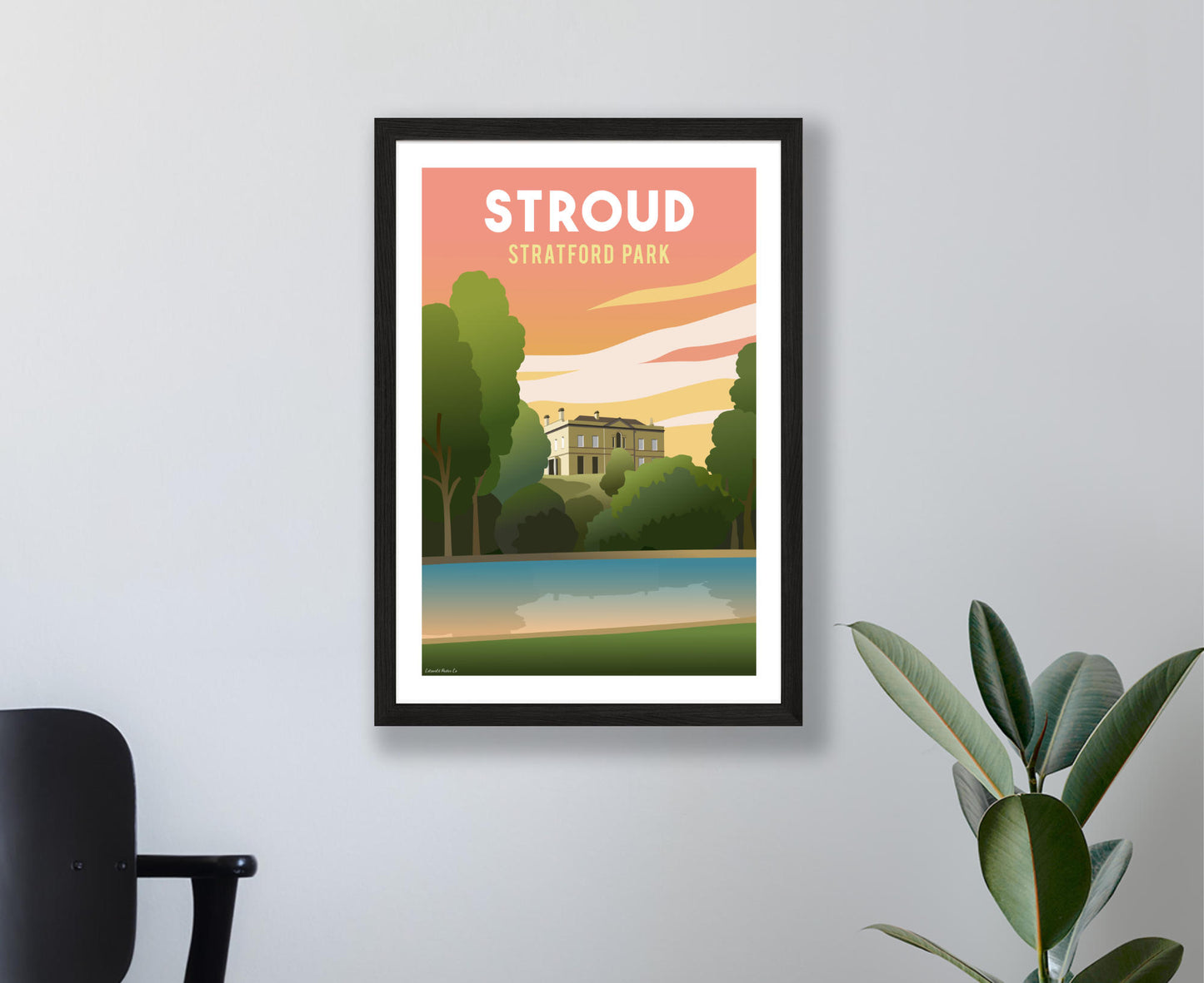 Stroud Stratford Park Poster in black frame