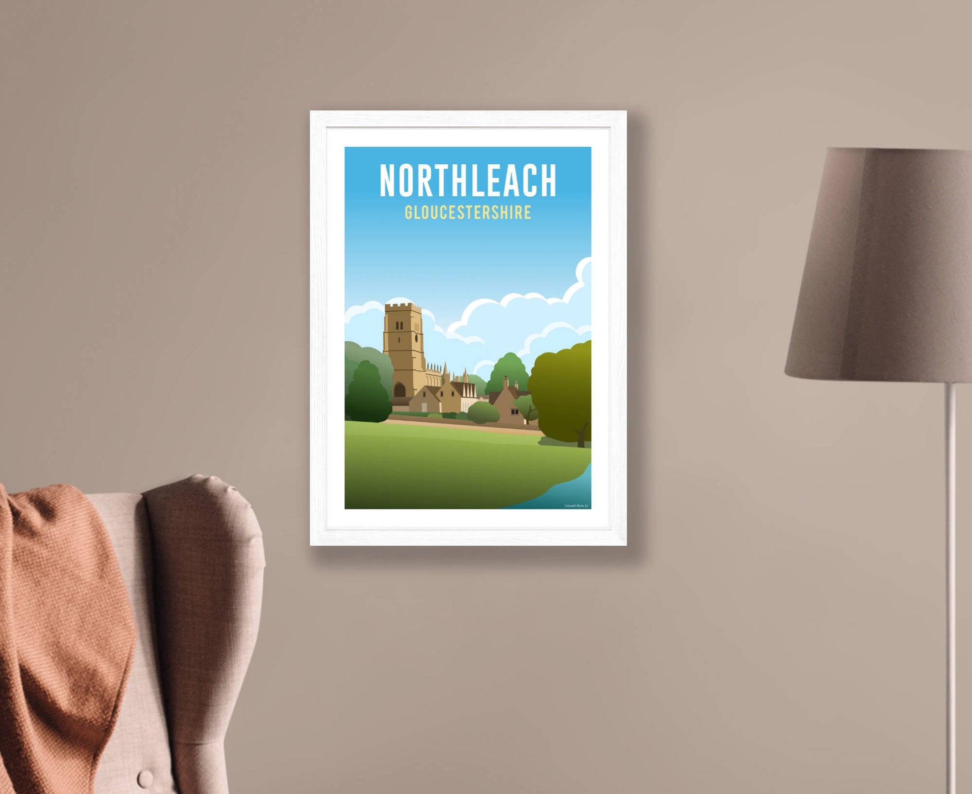 Northleach Poster in white frame