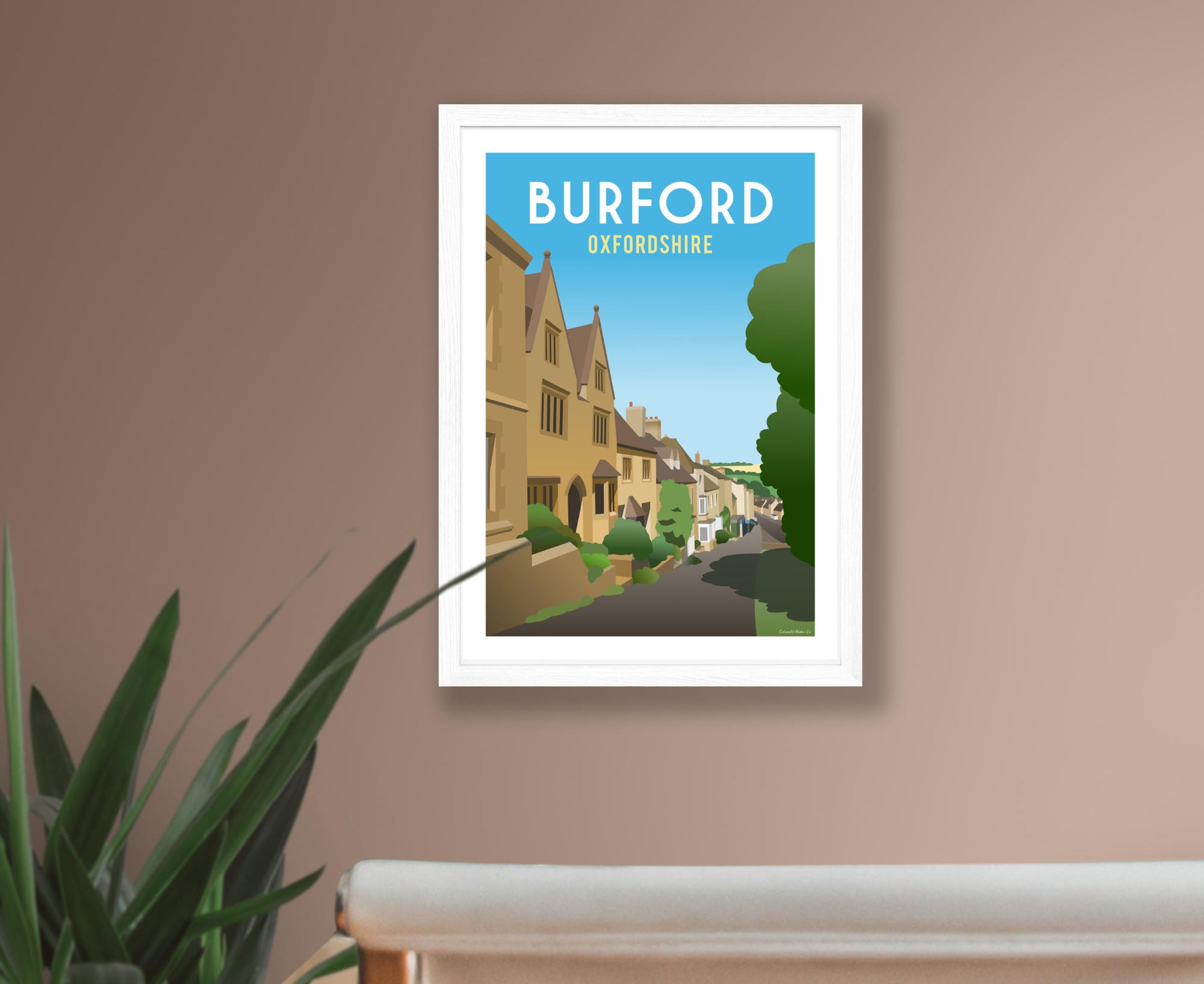 Burford Poster in white frame