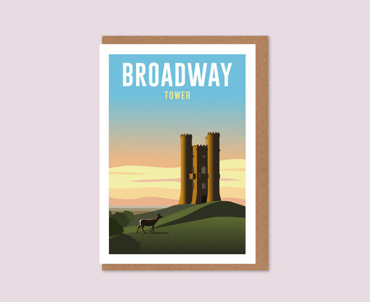 Broadway Tower Sunset Greeting Card