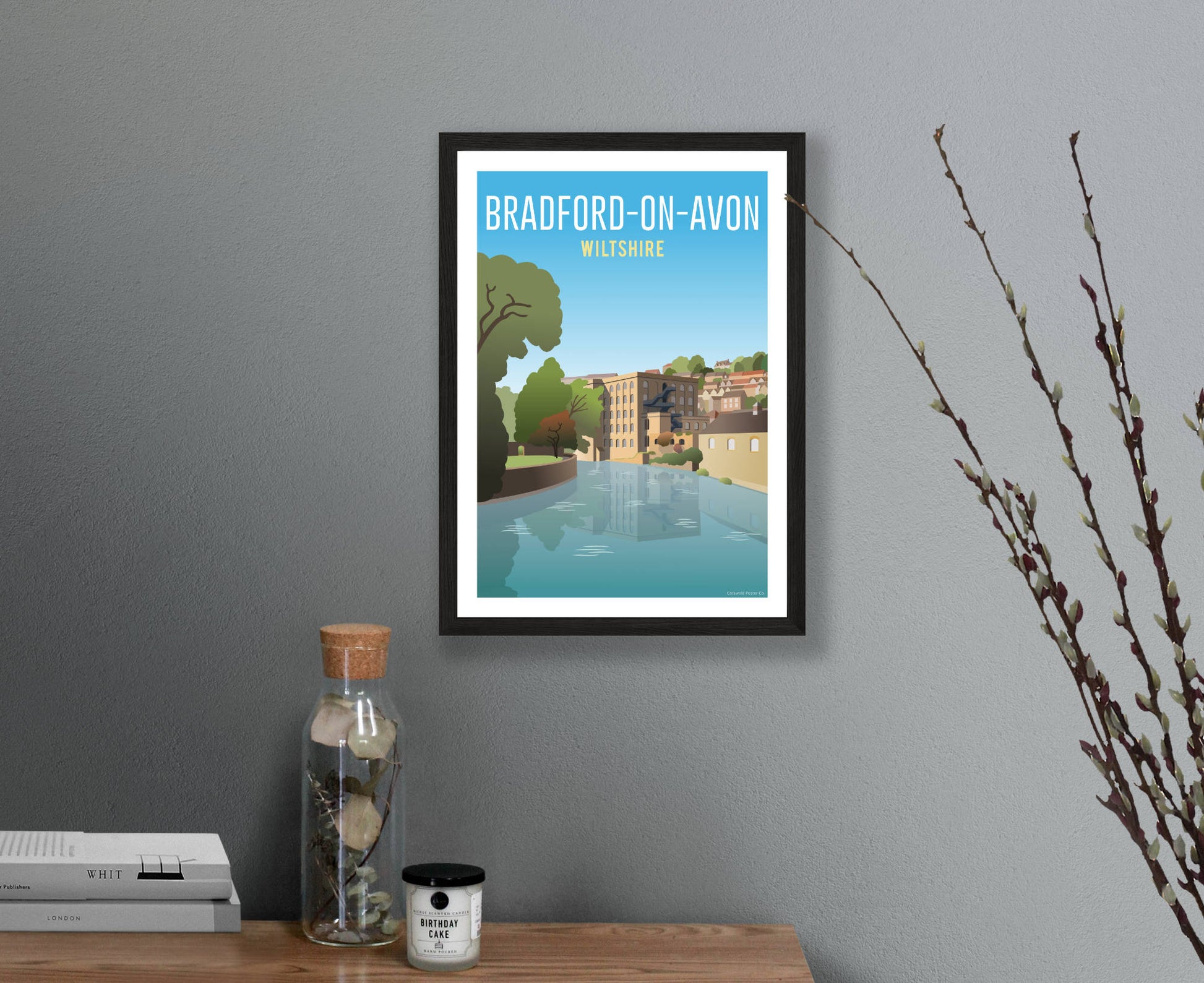 Bradford-on-Avon Poster in black frame
