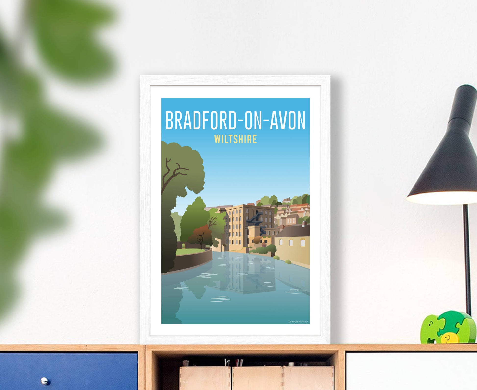 Bradford-on-Avon Poster in white frame