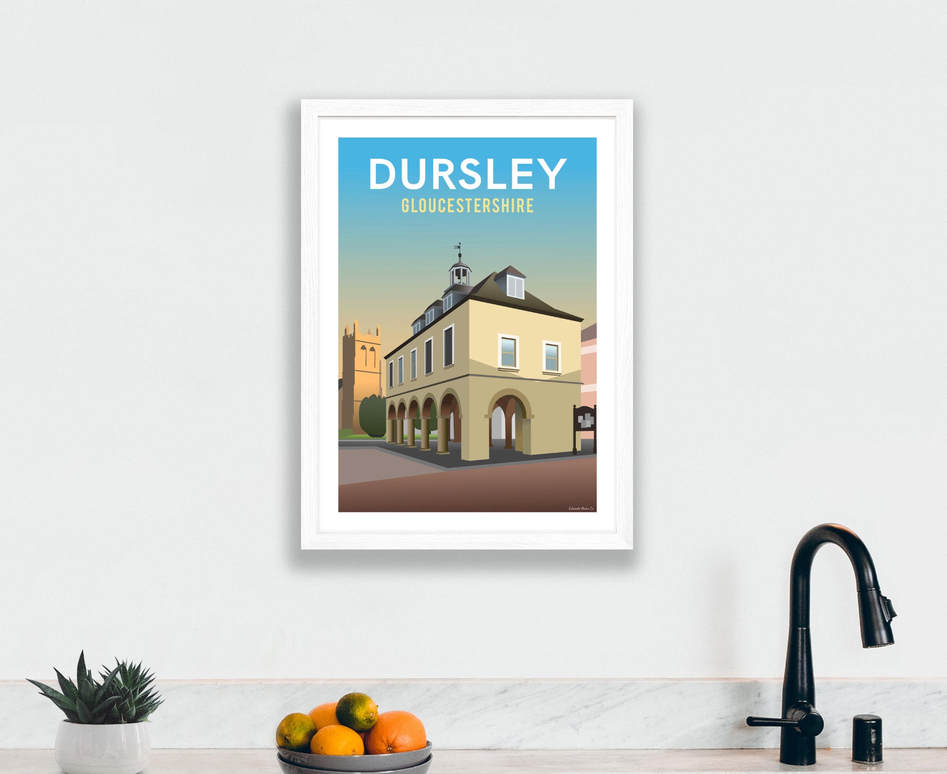 Dursley Poster in white frame