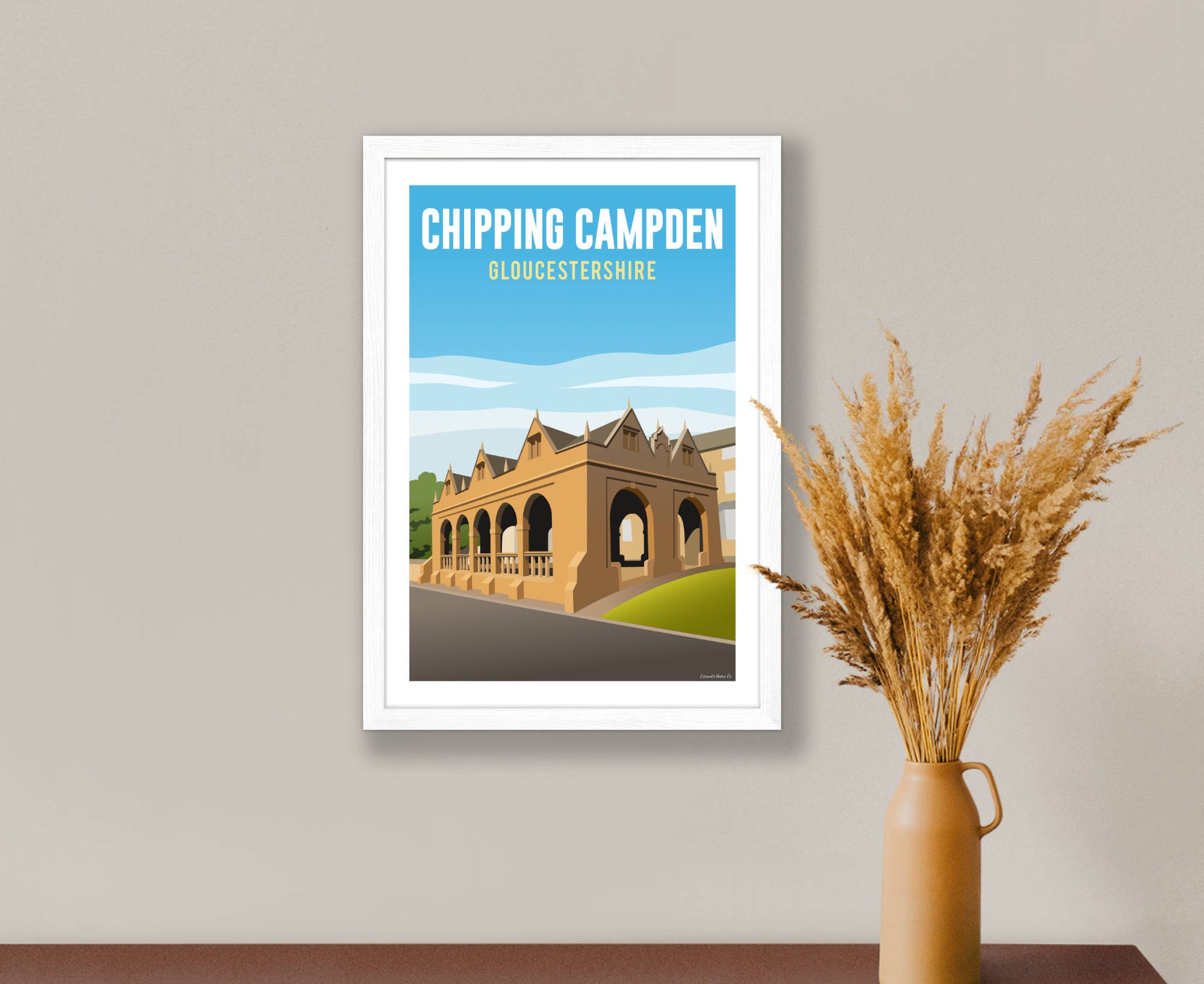 Chipping Campden Poster in white frame