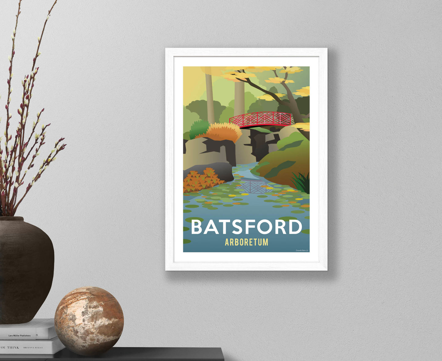 Batsford Arboretum Poster in white frame