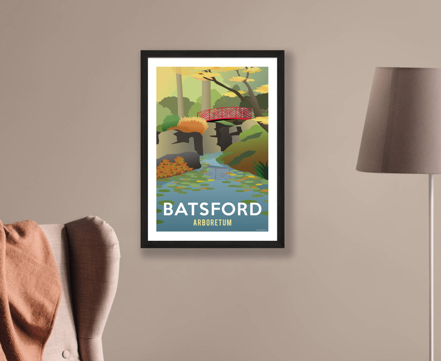 Batsford Arboretum Poster in black frame