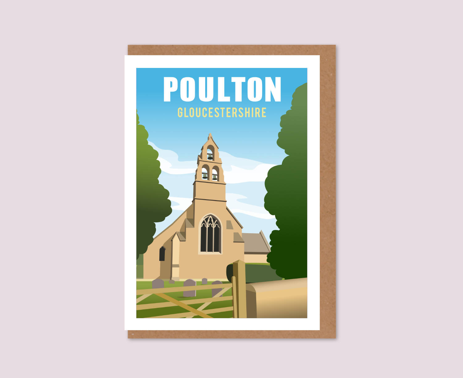 Poulton Greeting Card vintage travel design