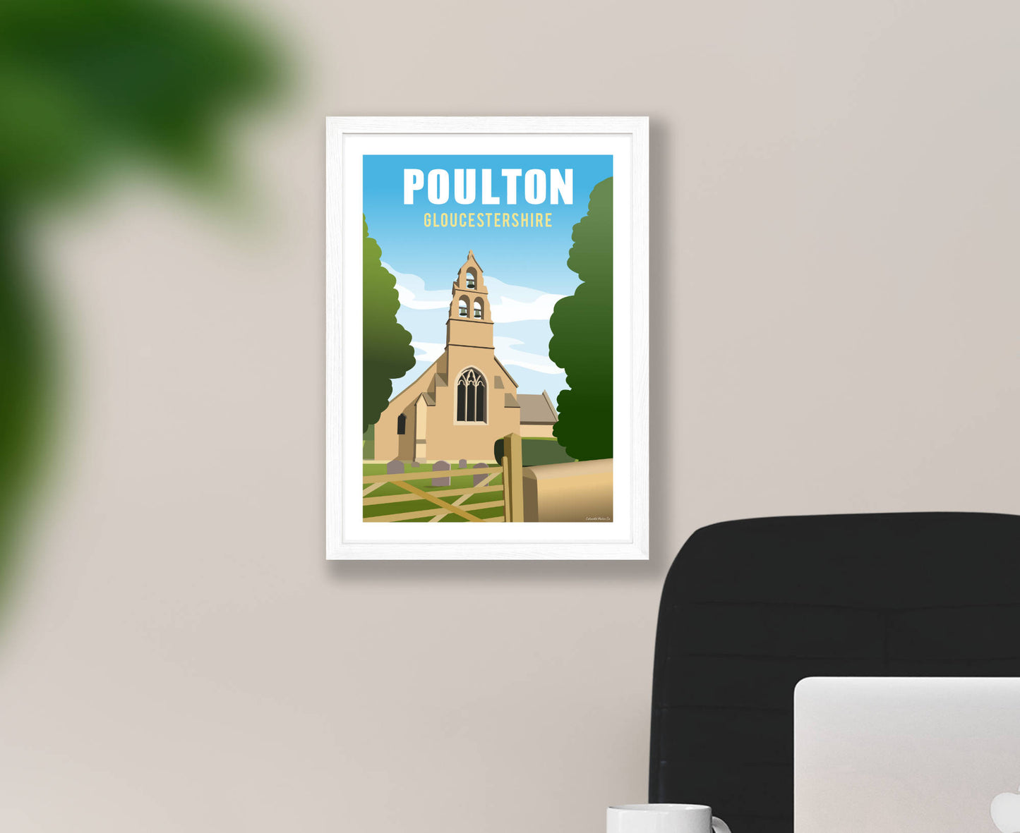 Poulton Poster in white frame