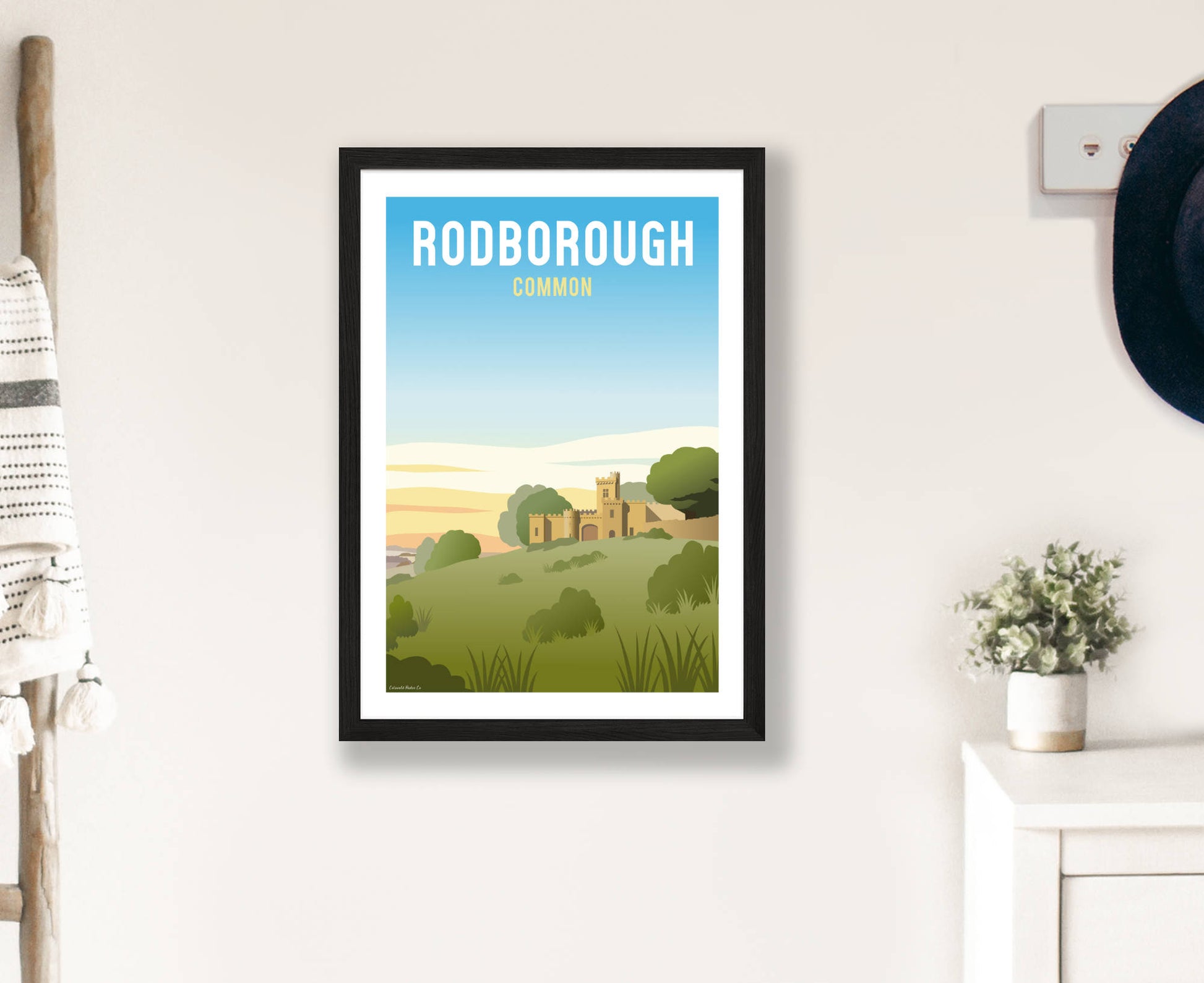 Rodborough Common Poster in black frame