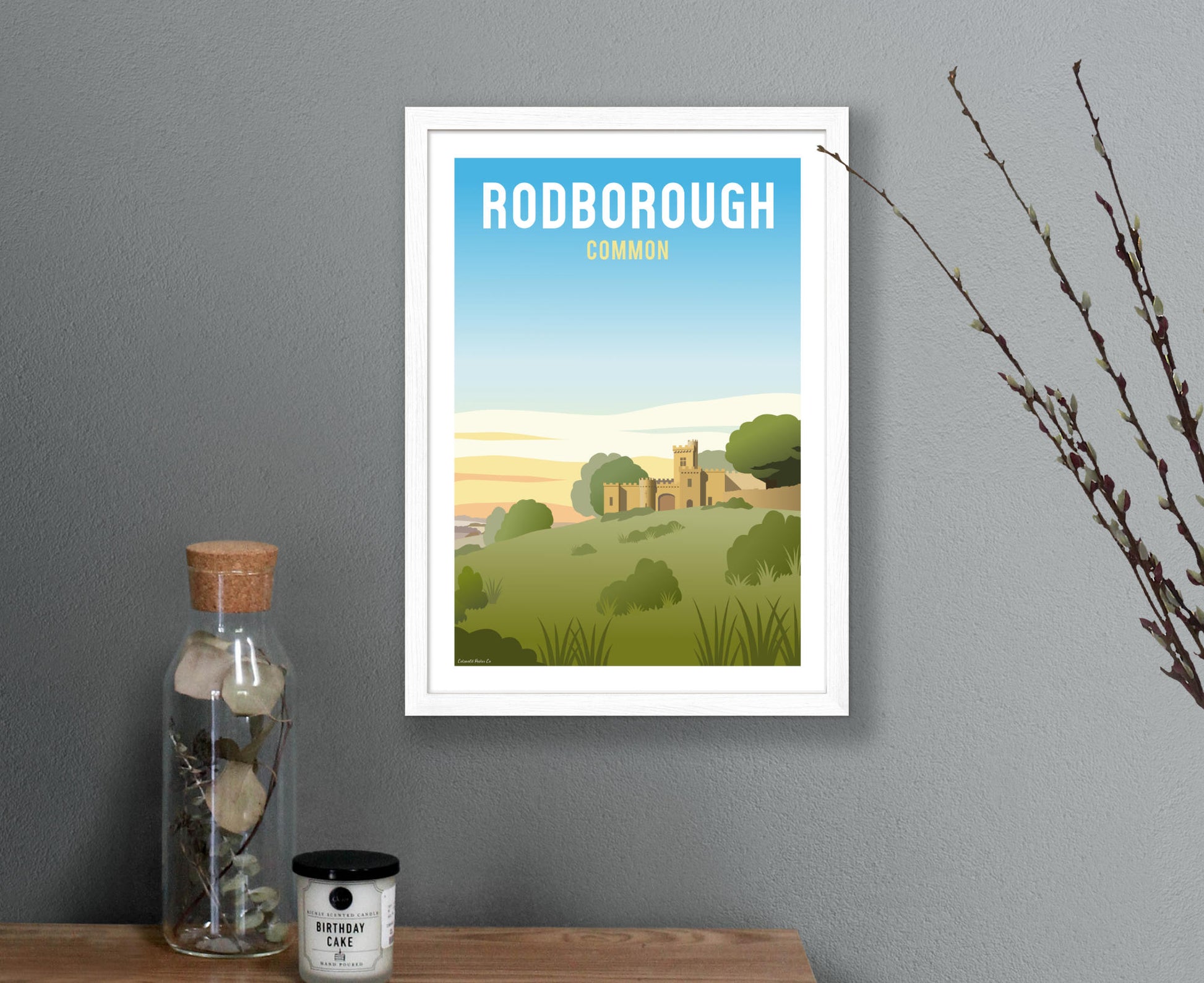 Rodborough Common Poster in white frame