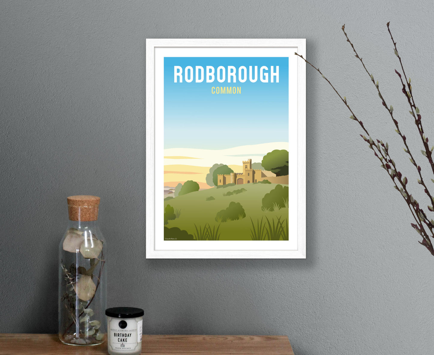 Rodborough Common Poster in white frame
