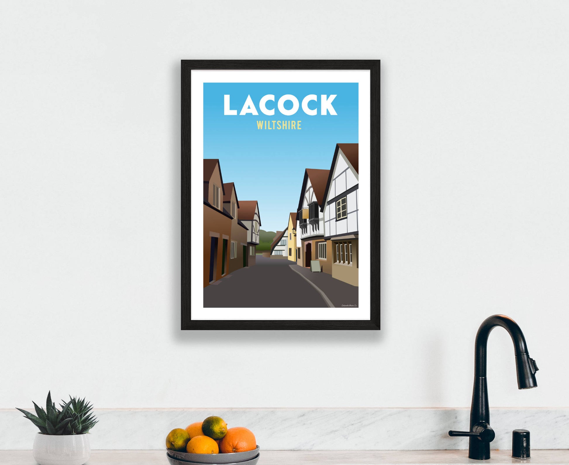 Lacock Poster in black frame