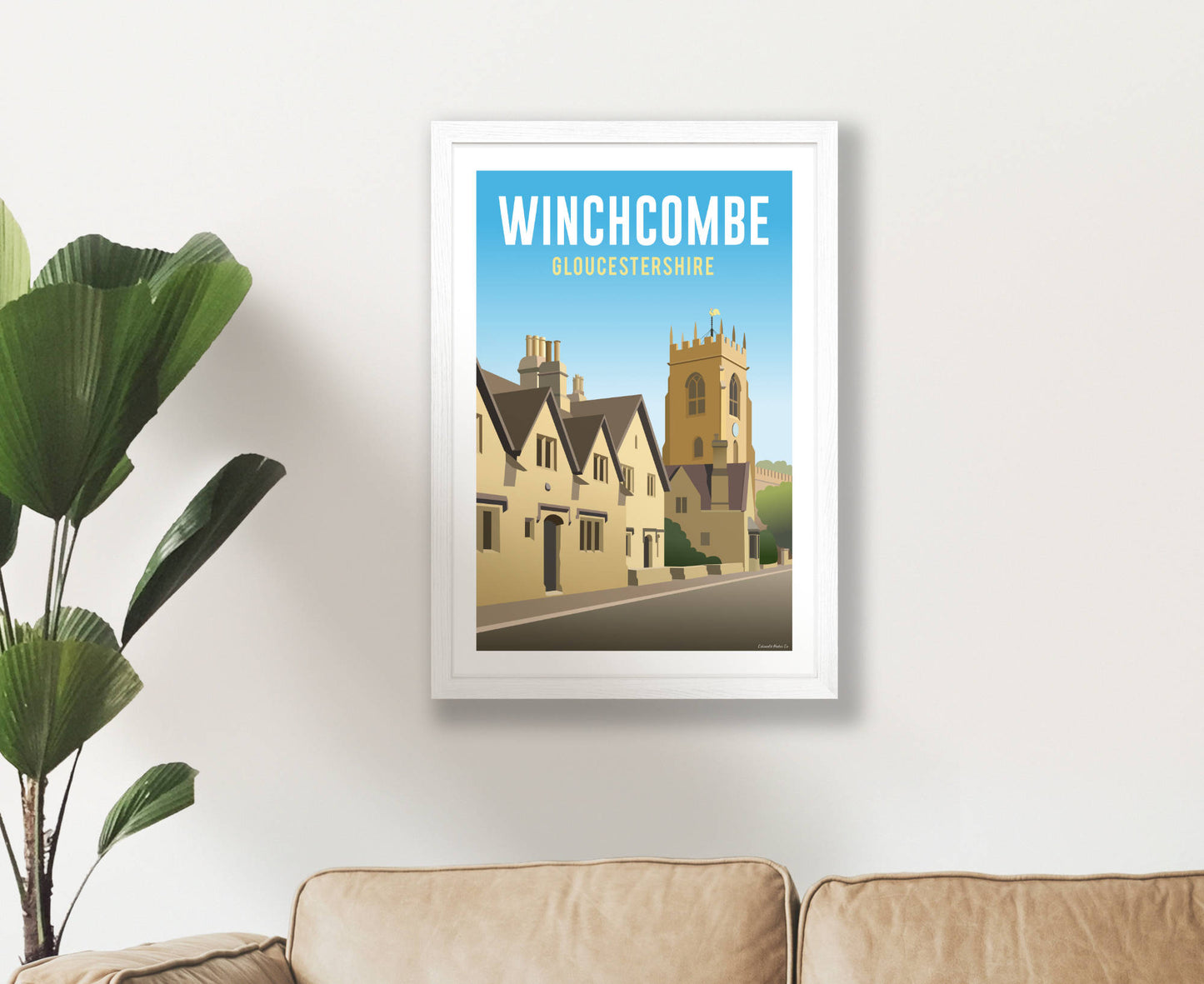 Winchcombe Poster in white frame