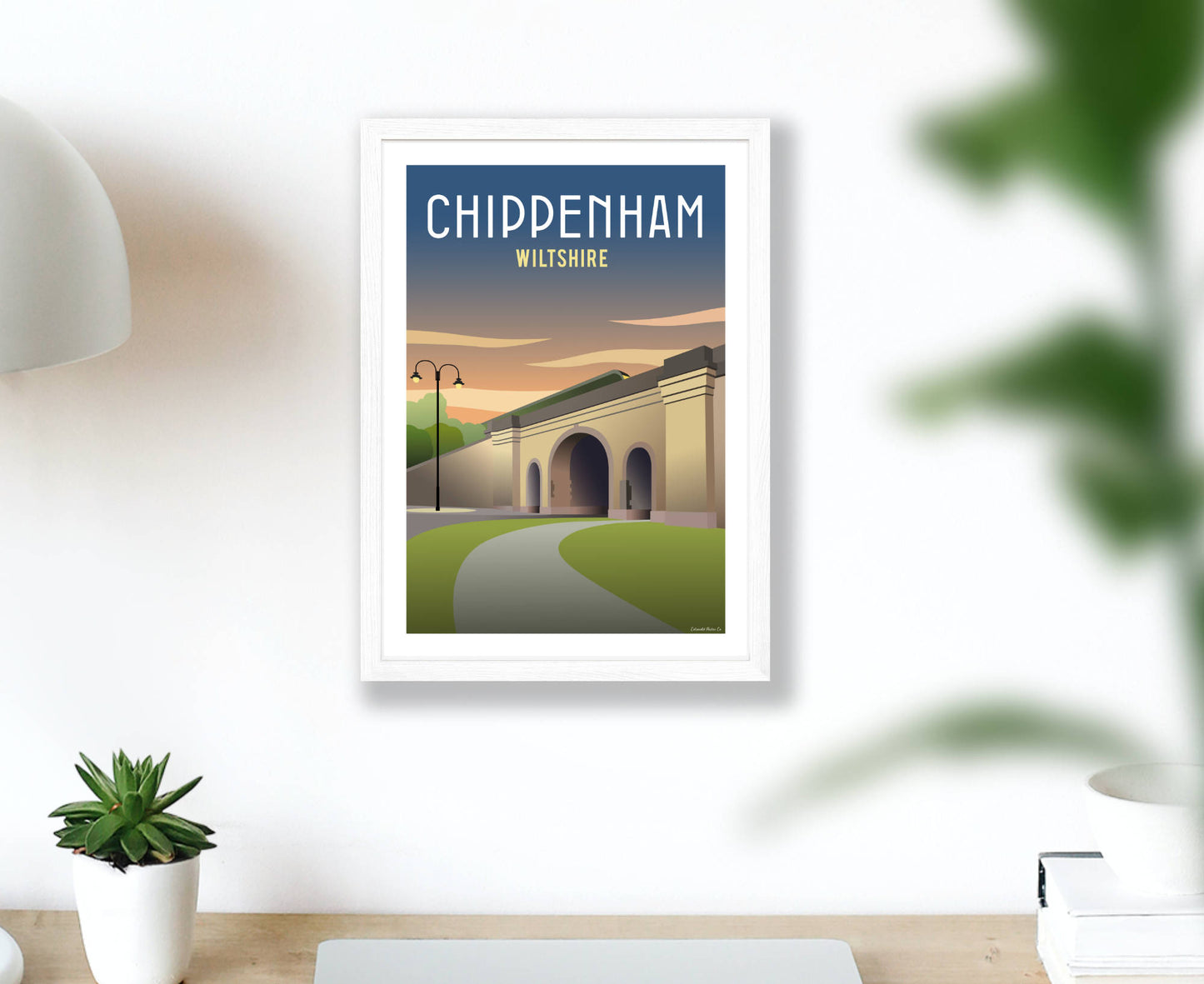 Chippenham Poster in white frame
