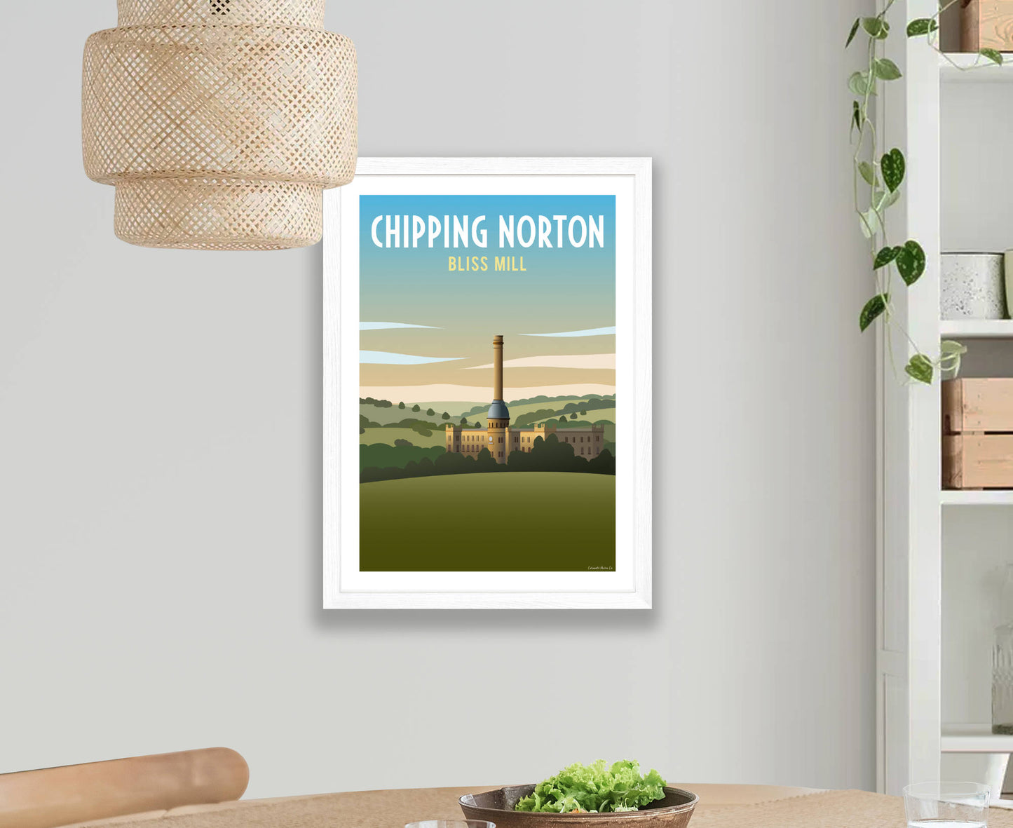 Chipping Norton Bliss Mill Poster in white frame