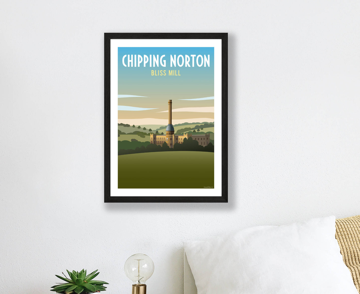 Chipping Norton Bliss Mill Poster in black frame