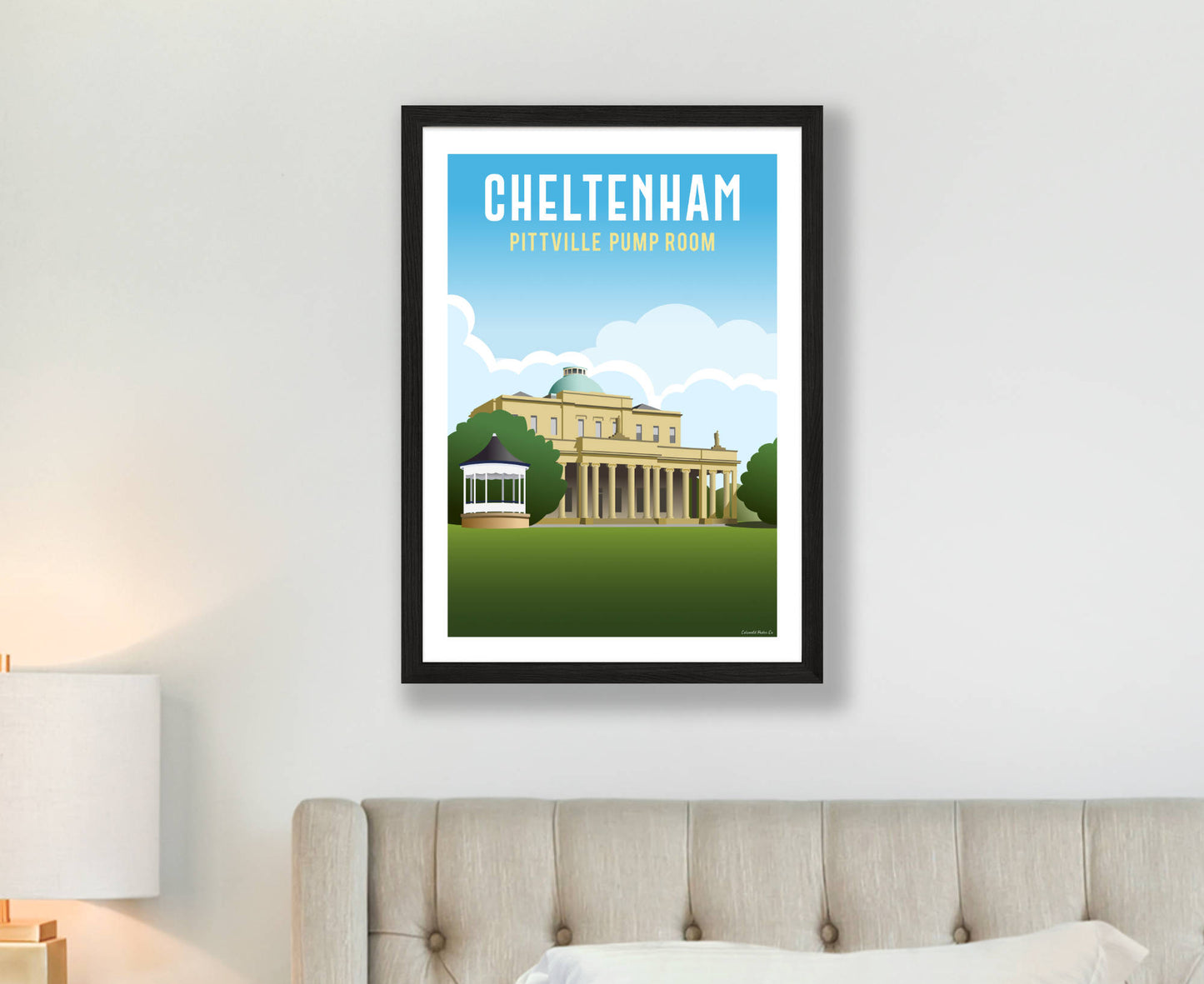 Cheltenham Pittville Pump Room Poster in black frame