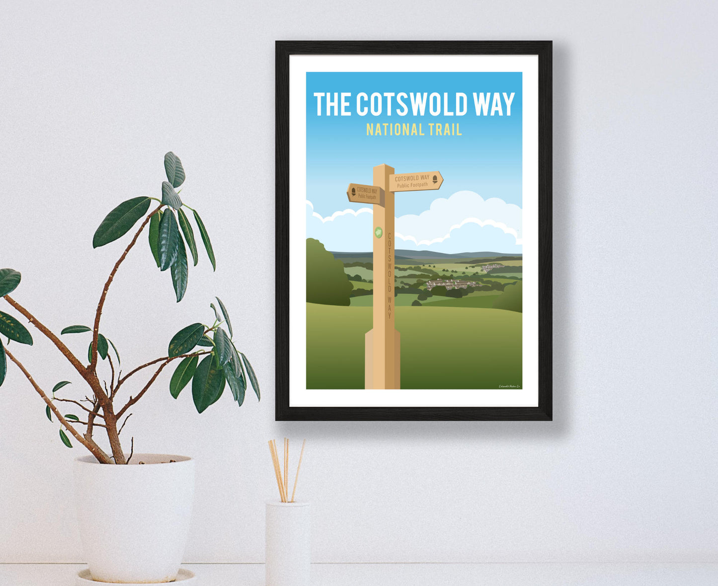 The Cotswold Way Poster in black frame