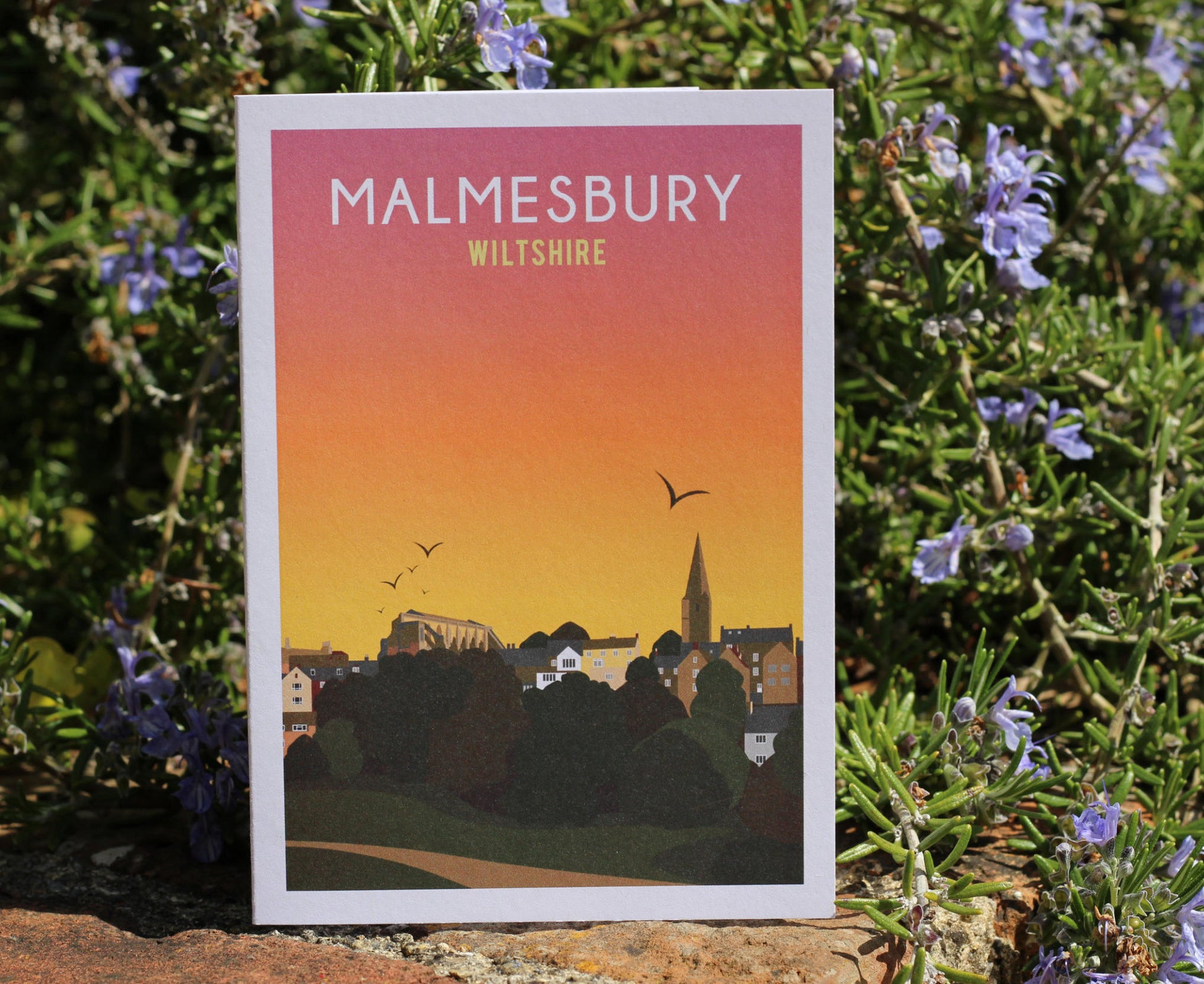 Malmesbury Sunset Greeting Card standing up